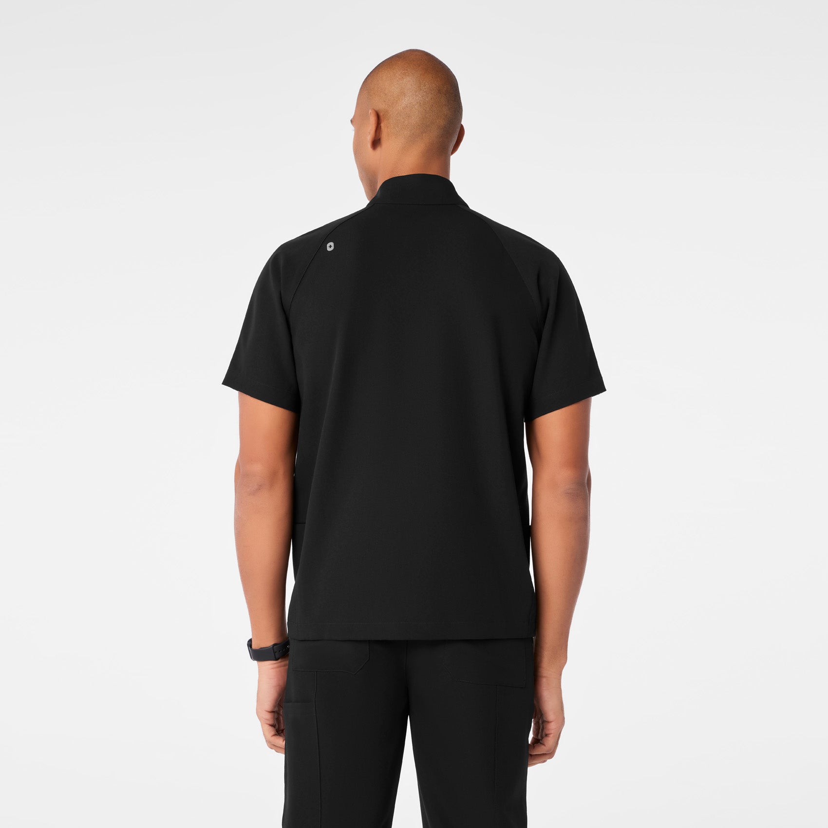 Timmons Mock-Neck Scrub Top - Black