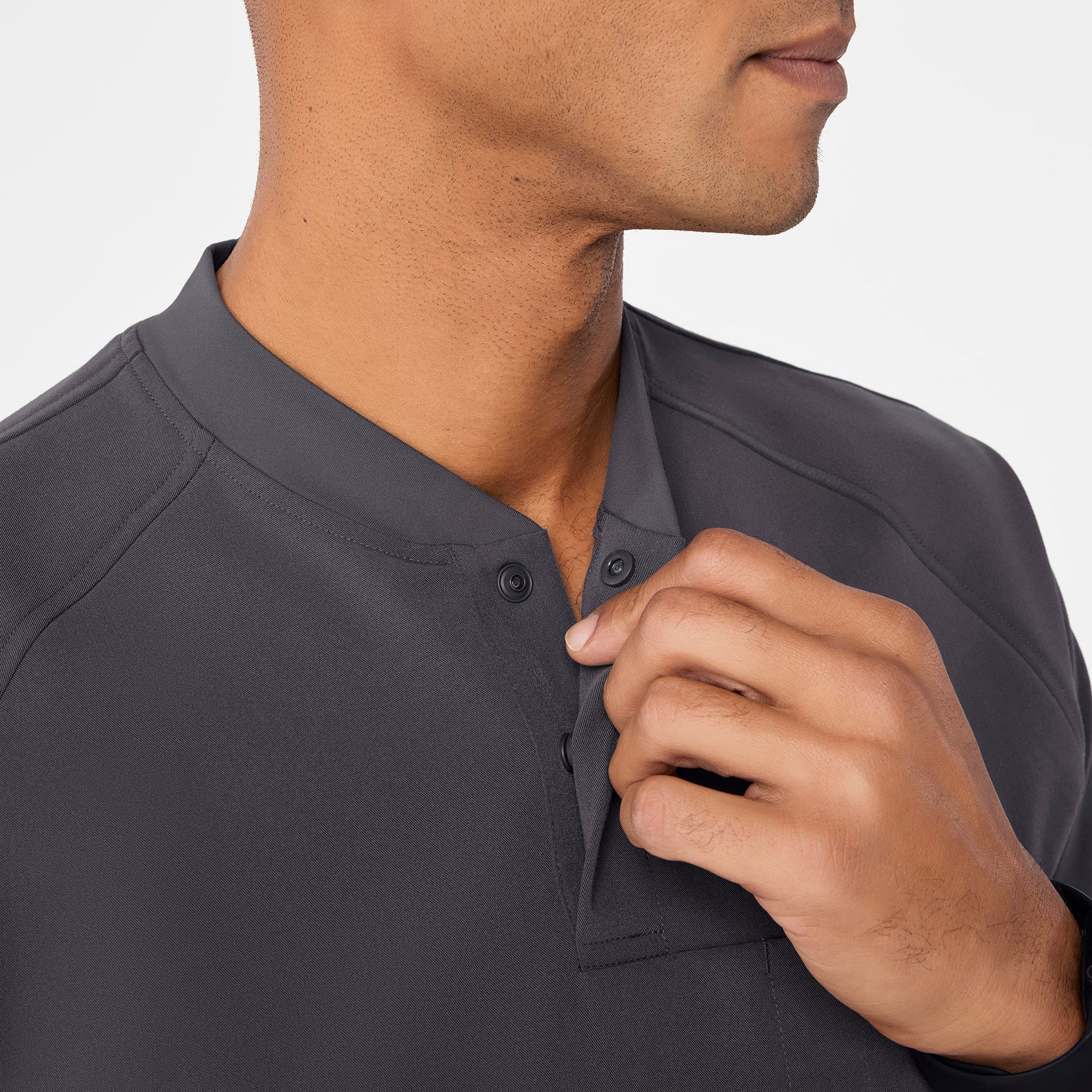 Stratton Henley Scrub Top - Charcoal
