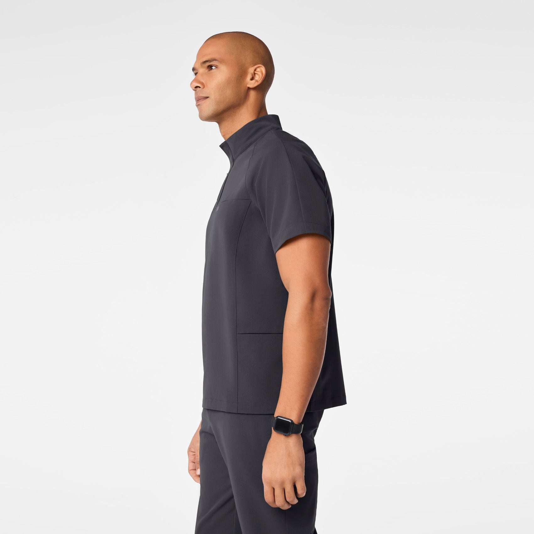 Timmons Mock-Neck Scrub Top - Charcoal