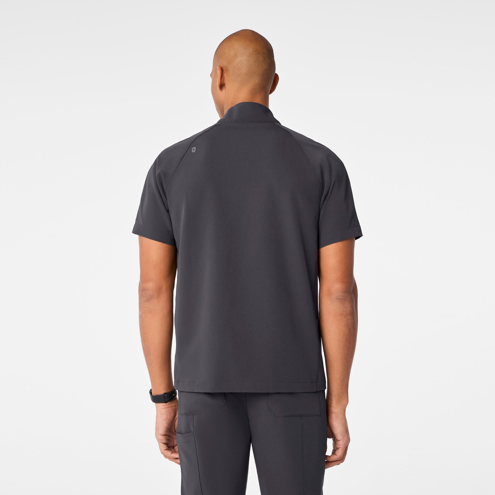 Timmons Mock-Neck Scrub Top - Charcoal