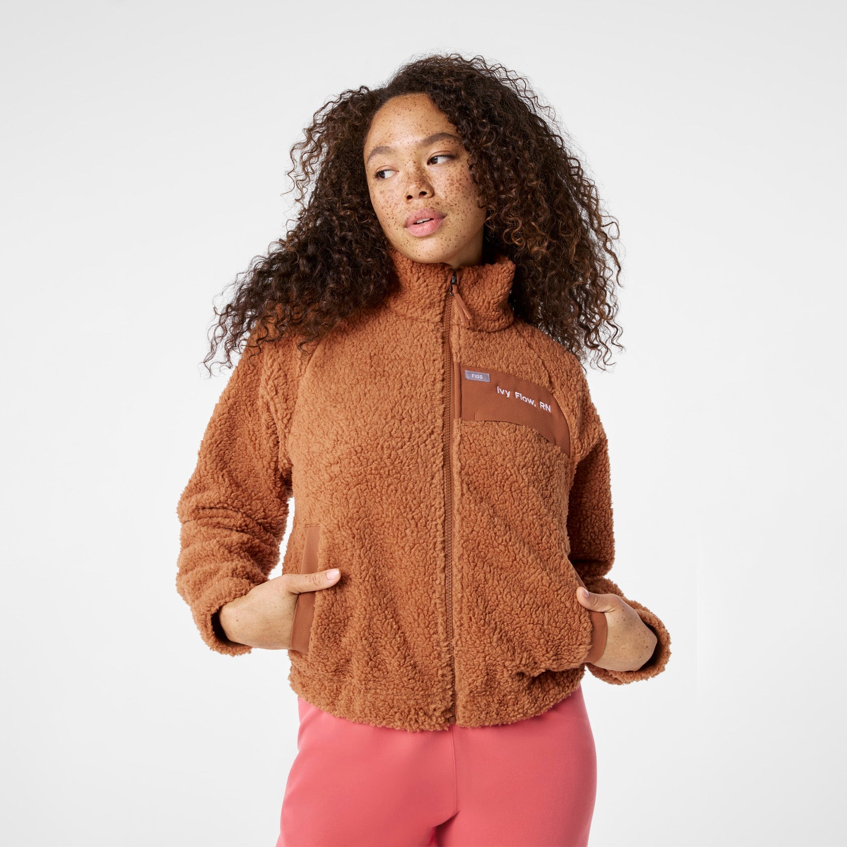 High-Pile Fleece Bomber Jacket - Mocha