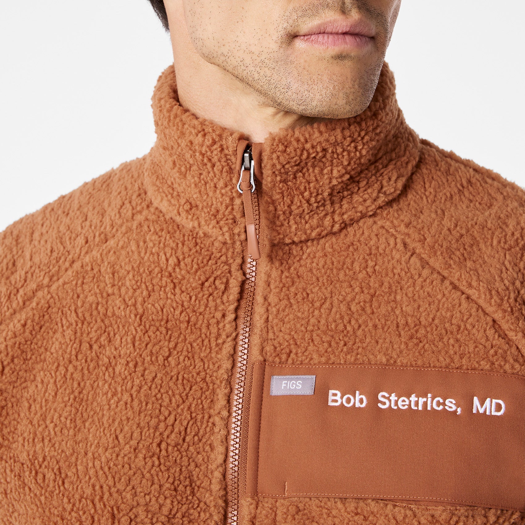 High-Pile Fleece Bomber Jacket - Mocha