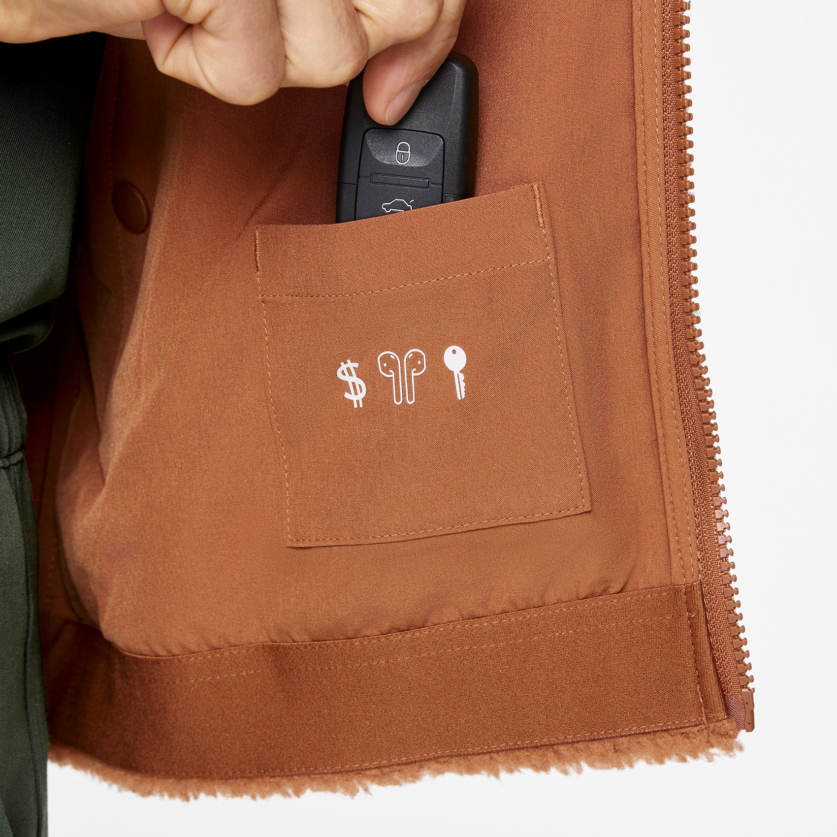 High-Pile Fleece Bomber Jacket - Mocha