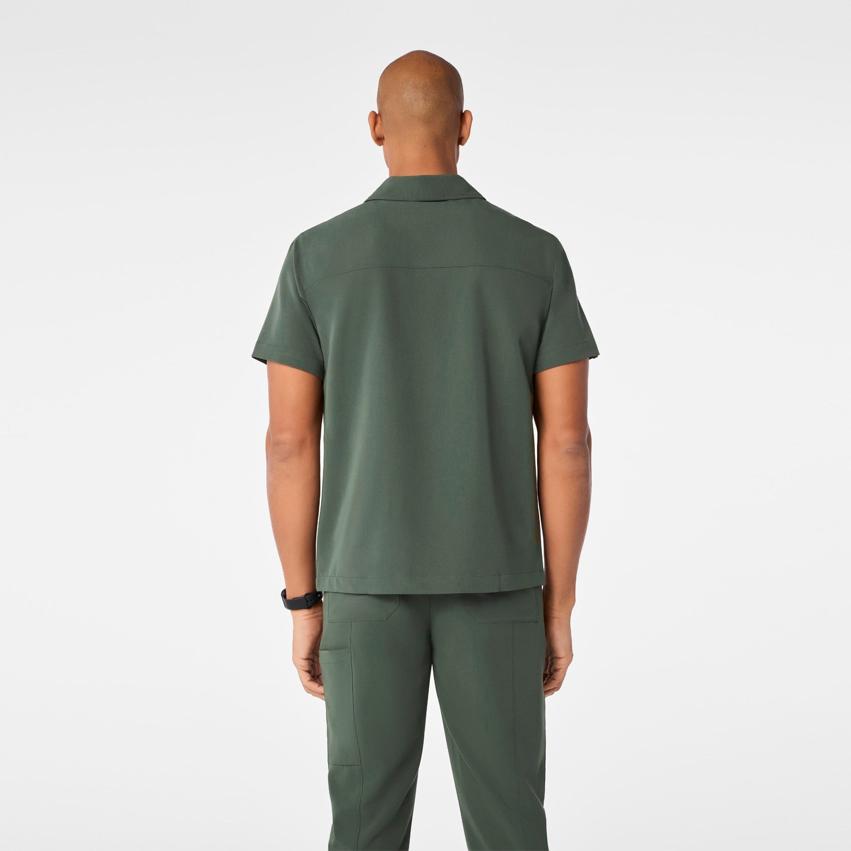 Arad Polo Scrub Top - Moss