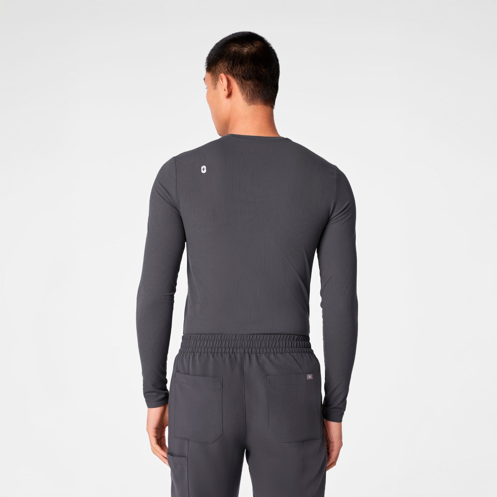 Thomas Ribbed Long-Sleeve Underscrub - Charcoal