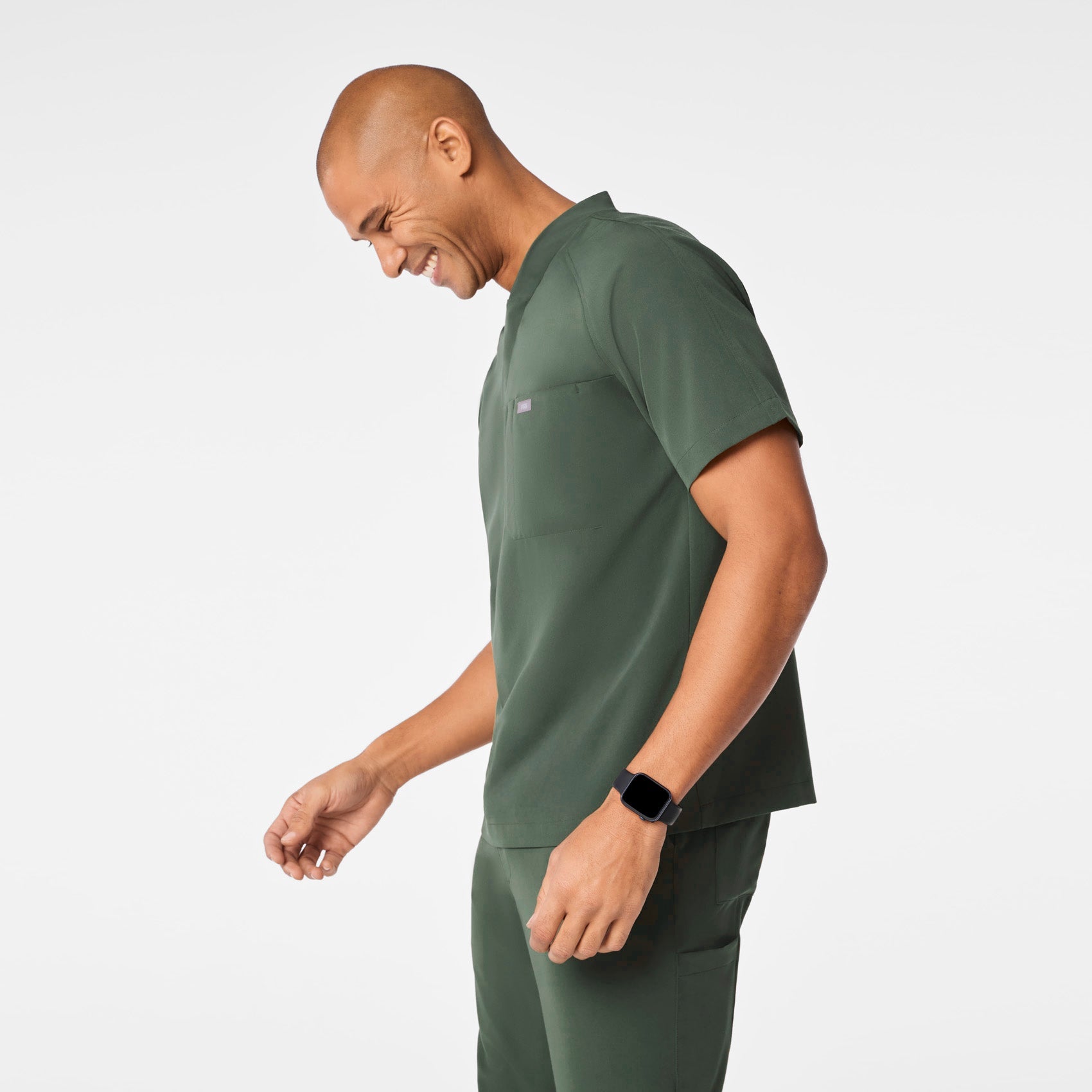 Stratton Henley Scrub Top - Moss