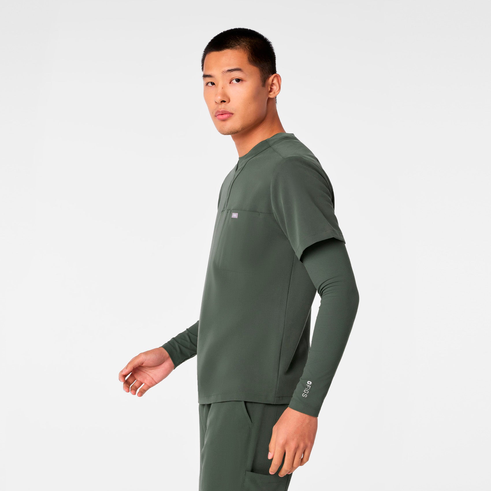Surrey V-Neck Scrub Top - Moss