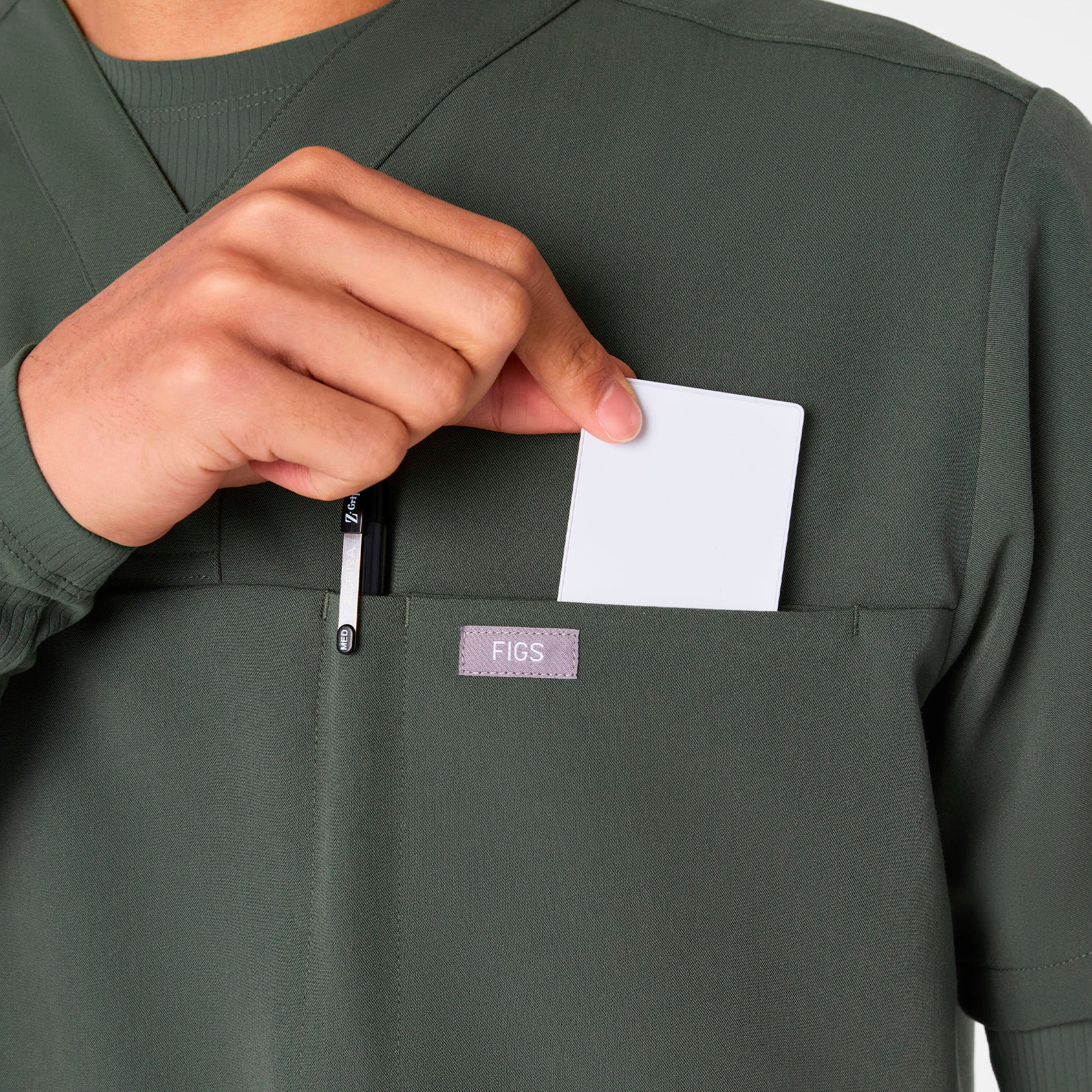 Surrey V-Neck Scrub Top - Moss