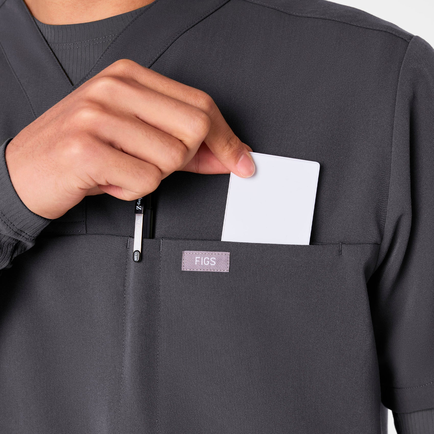 Surrey V-Neck Scrub Top - Charcoal
