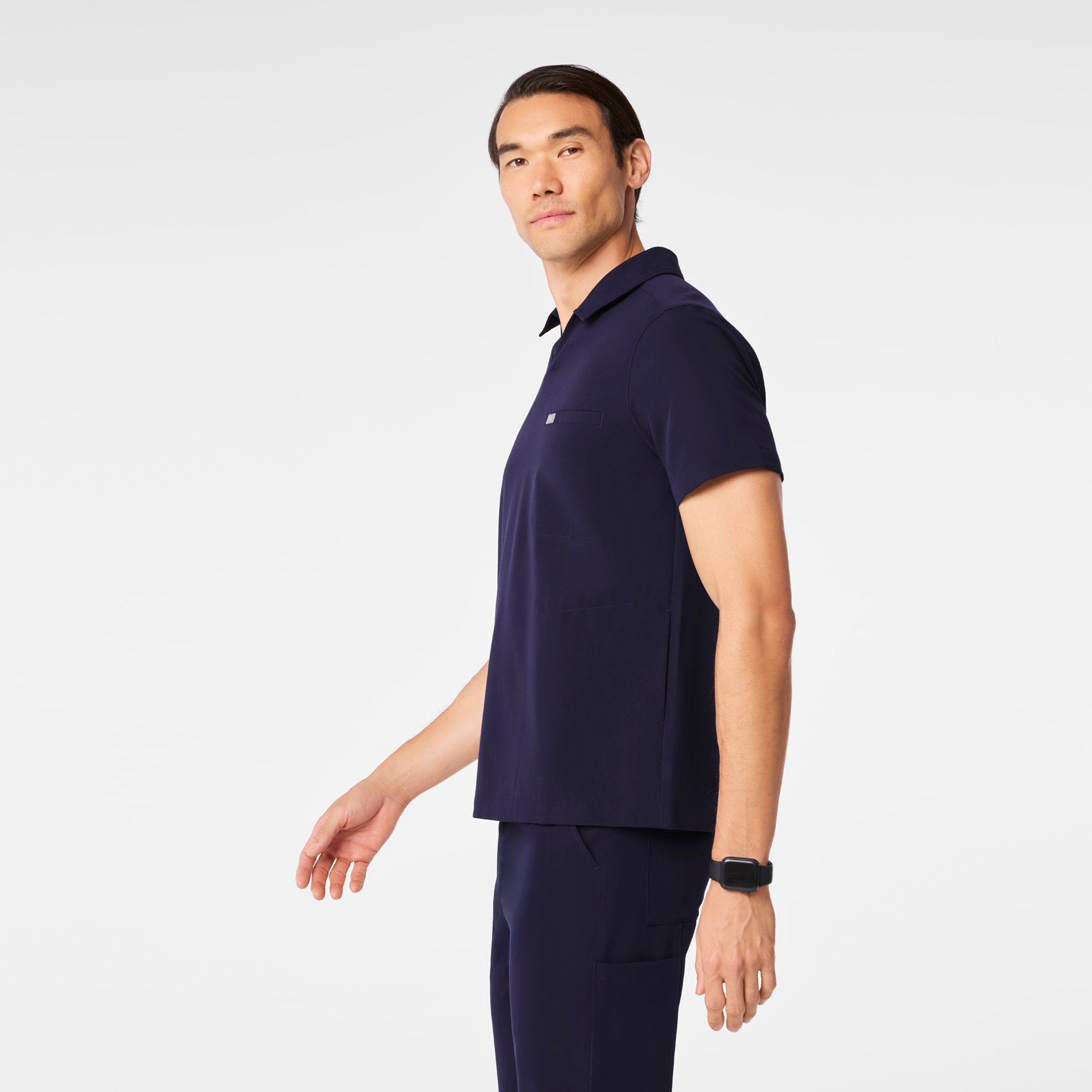Arad Polo Scrub Top - Navy