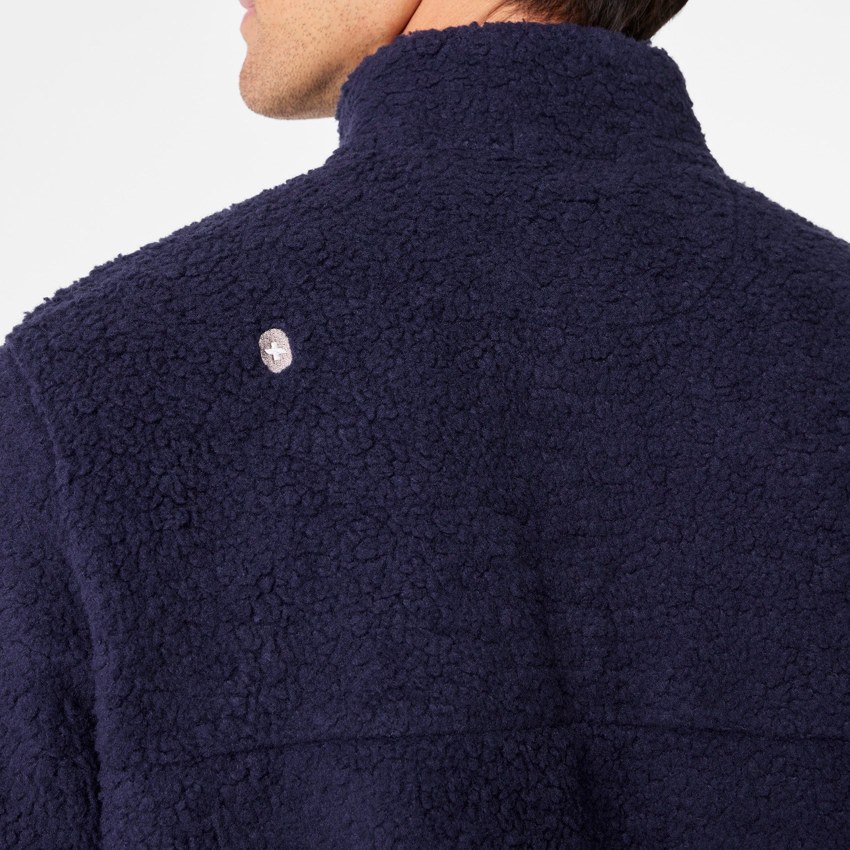 High-Pile Fleece Pullover - Navy