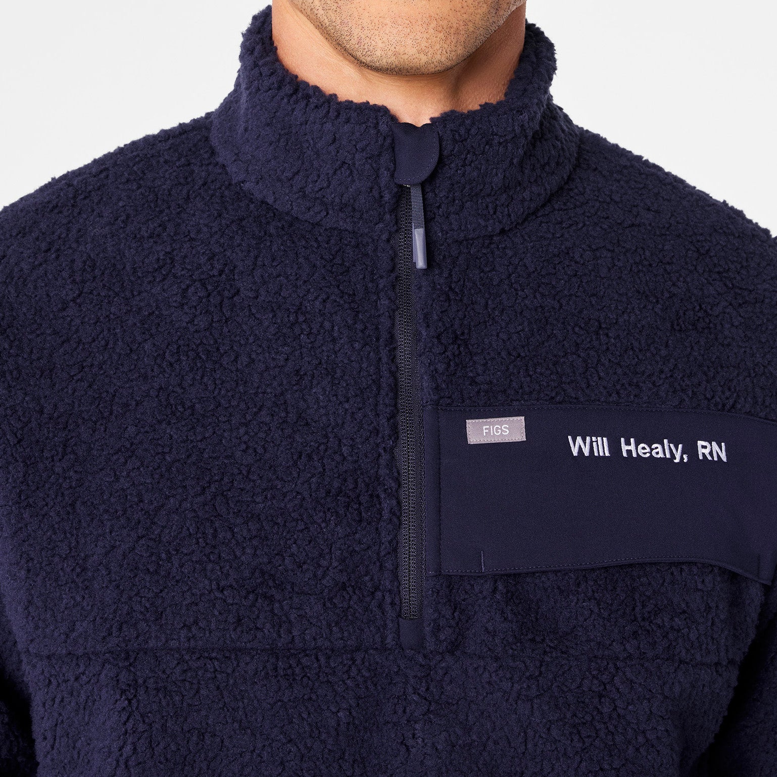 High-Pile Fleece Pullover - Navy