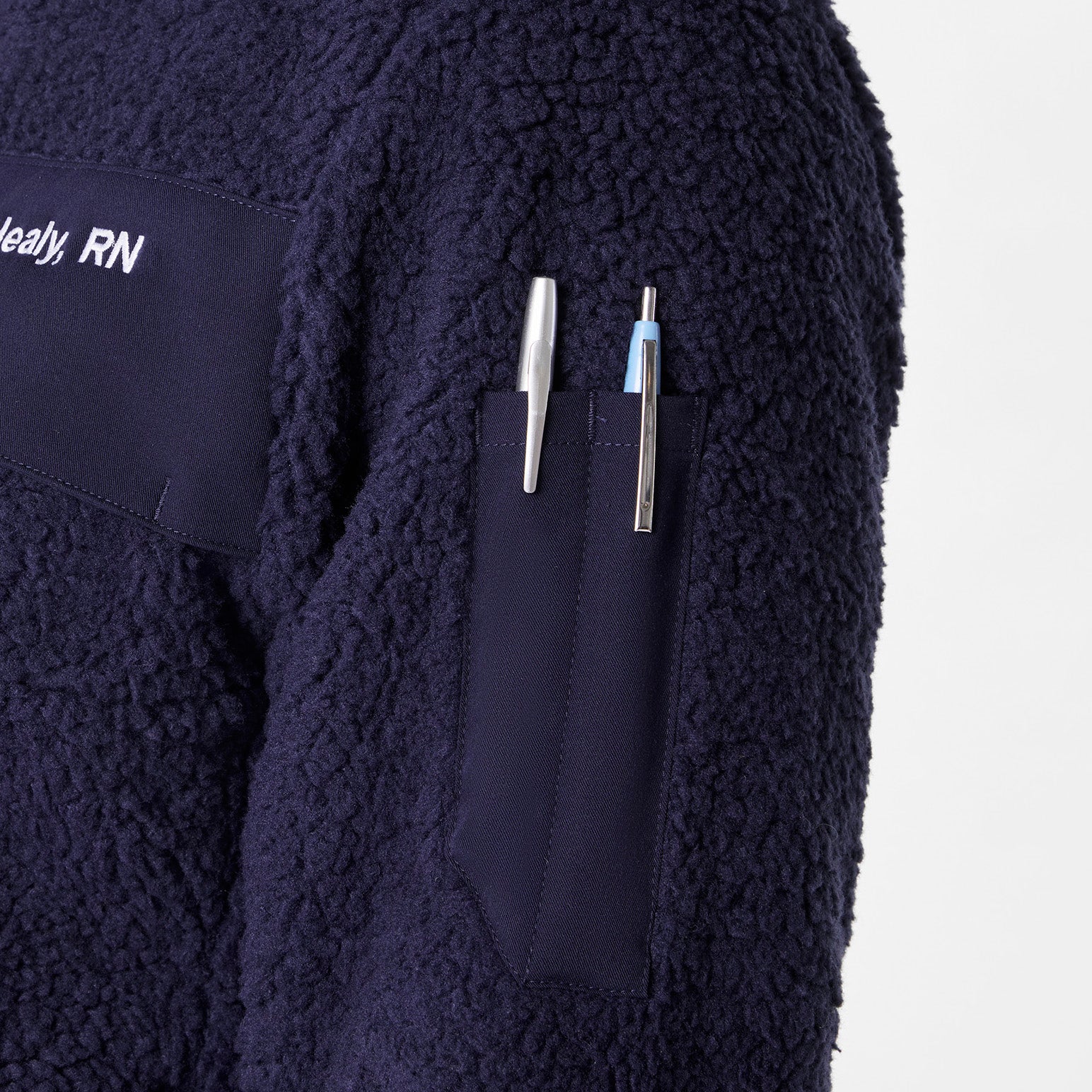 High-Pile Fleece Pullover - Navy