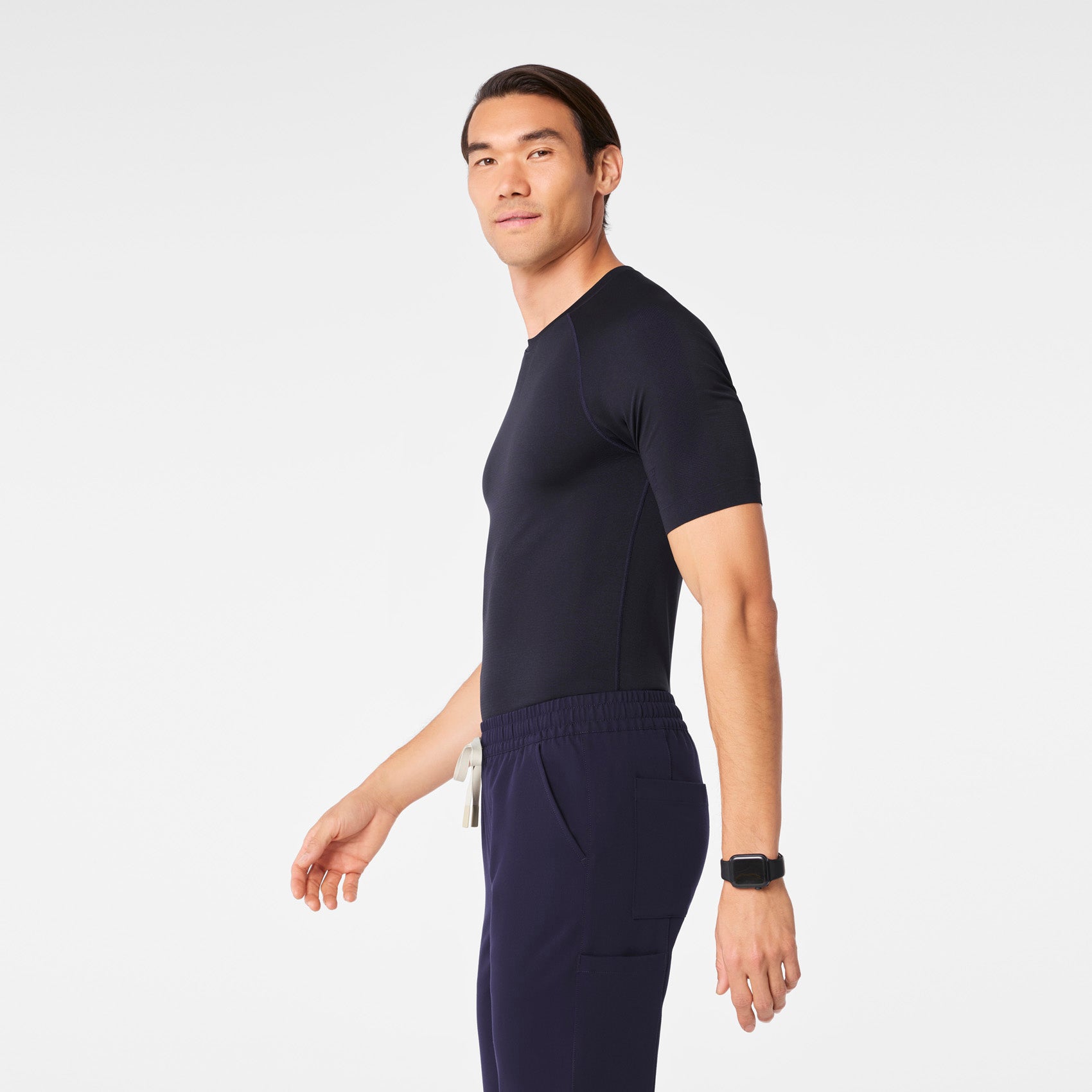 Makato Seamless Short-Sleeve Underscrub - Navy
