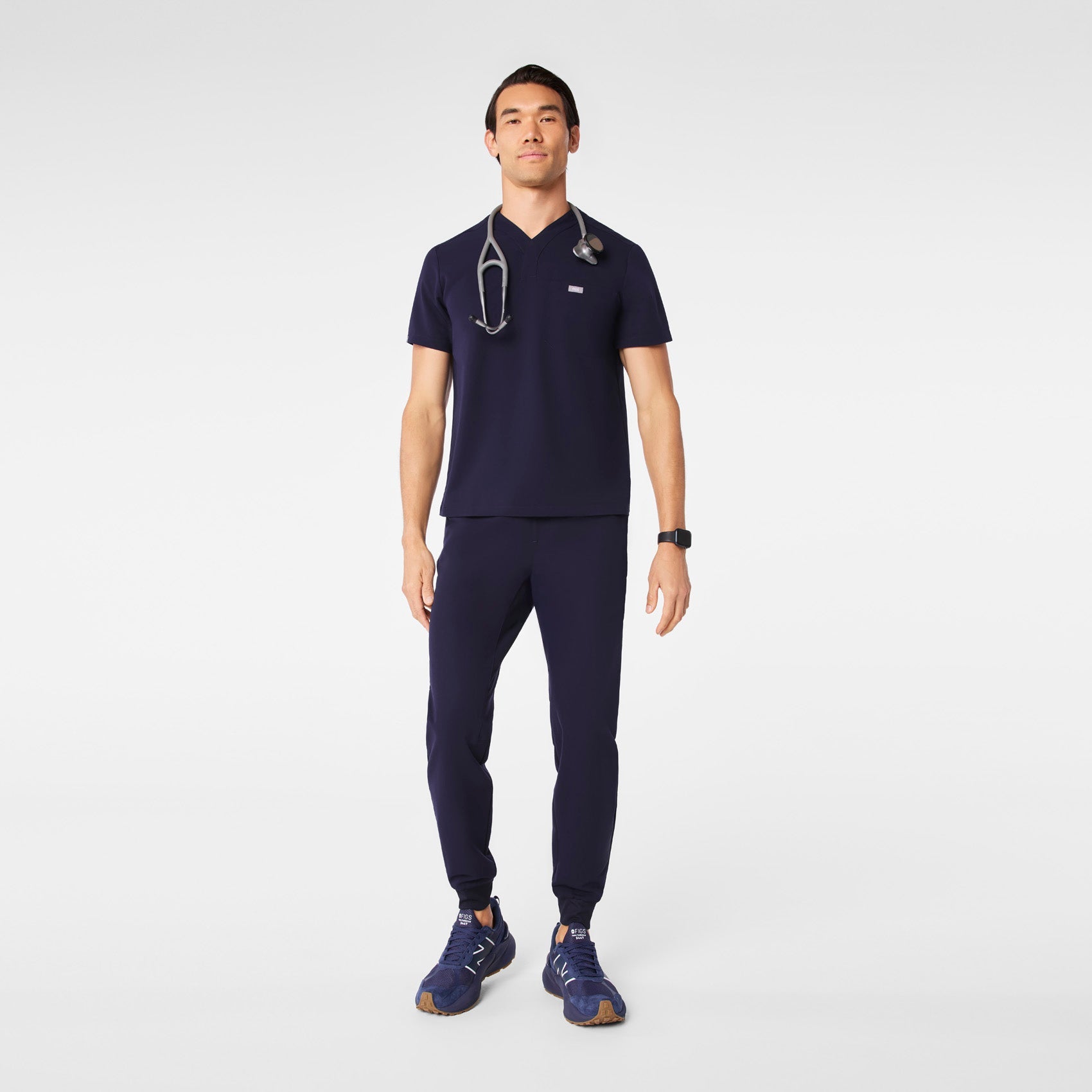 Surrey V-Neck Scrub Top - Navy