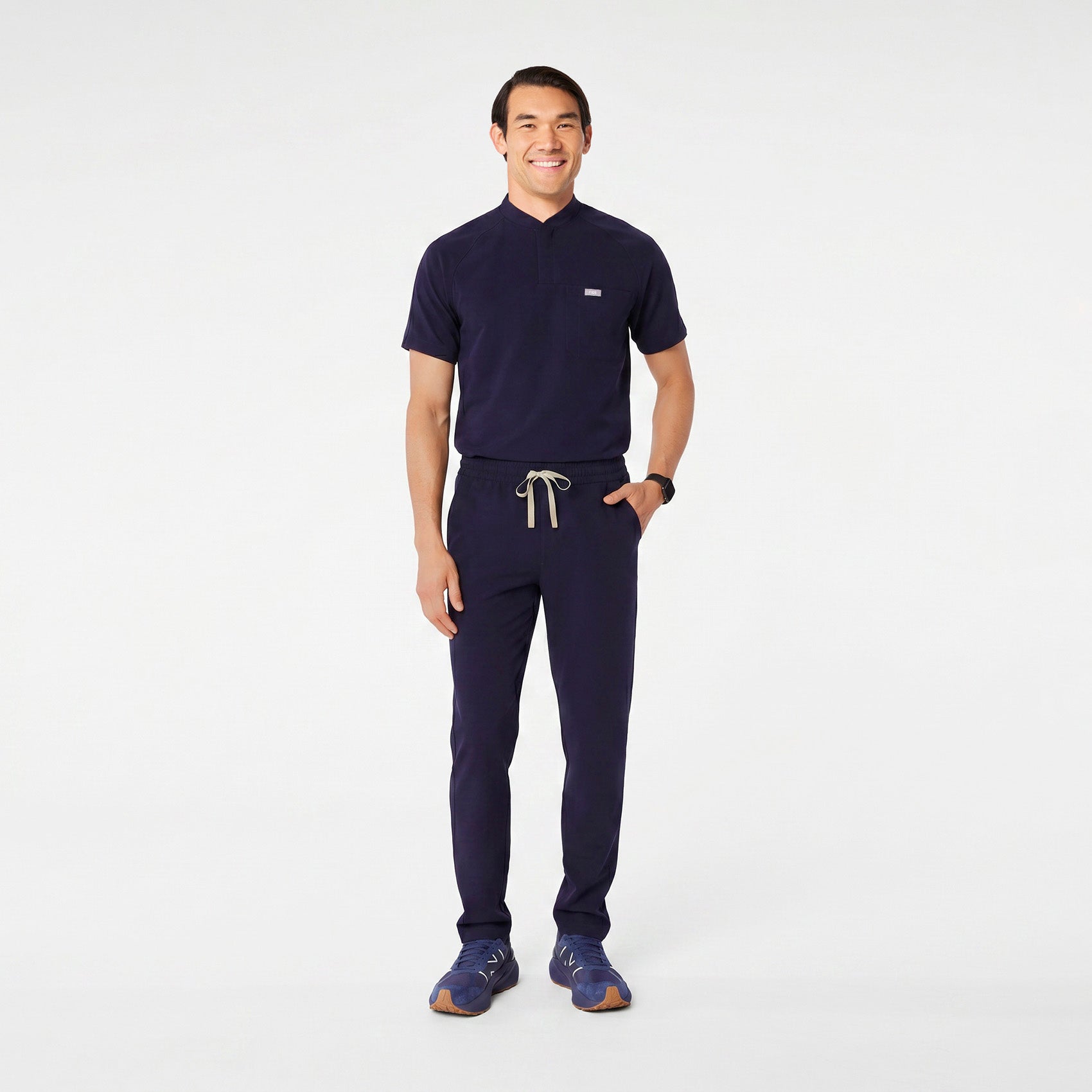 Surrey V-Neck Scrub Top - Navy