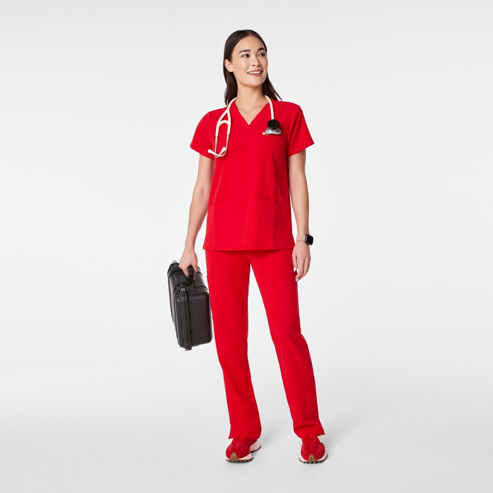 Casma Scrub Top™ - Pop Red