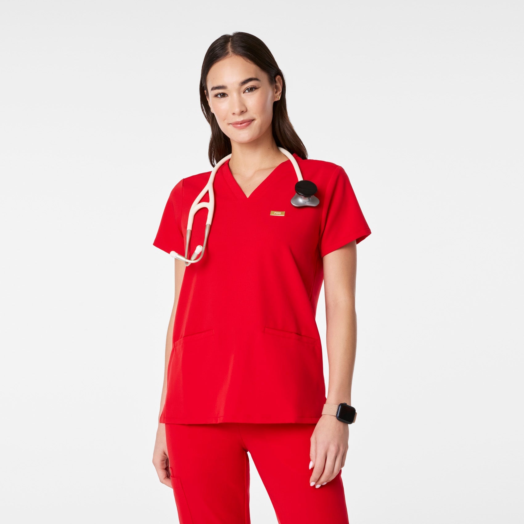 Casma Scrub Top™ - Pop Red