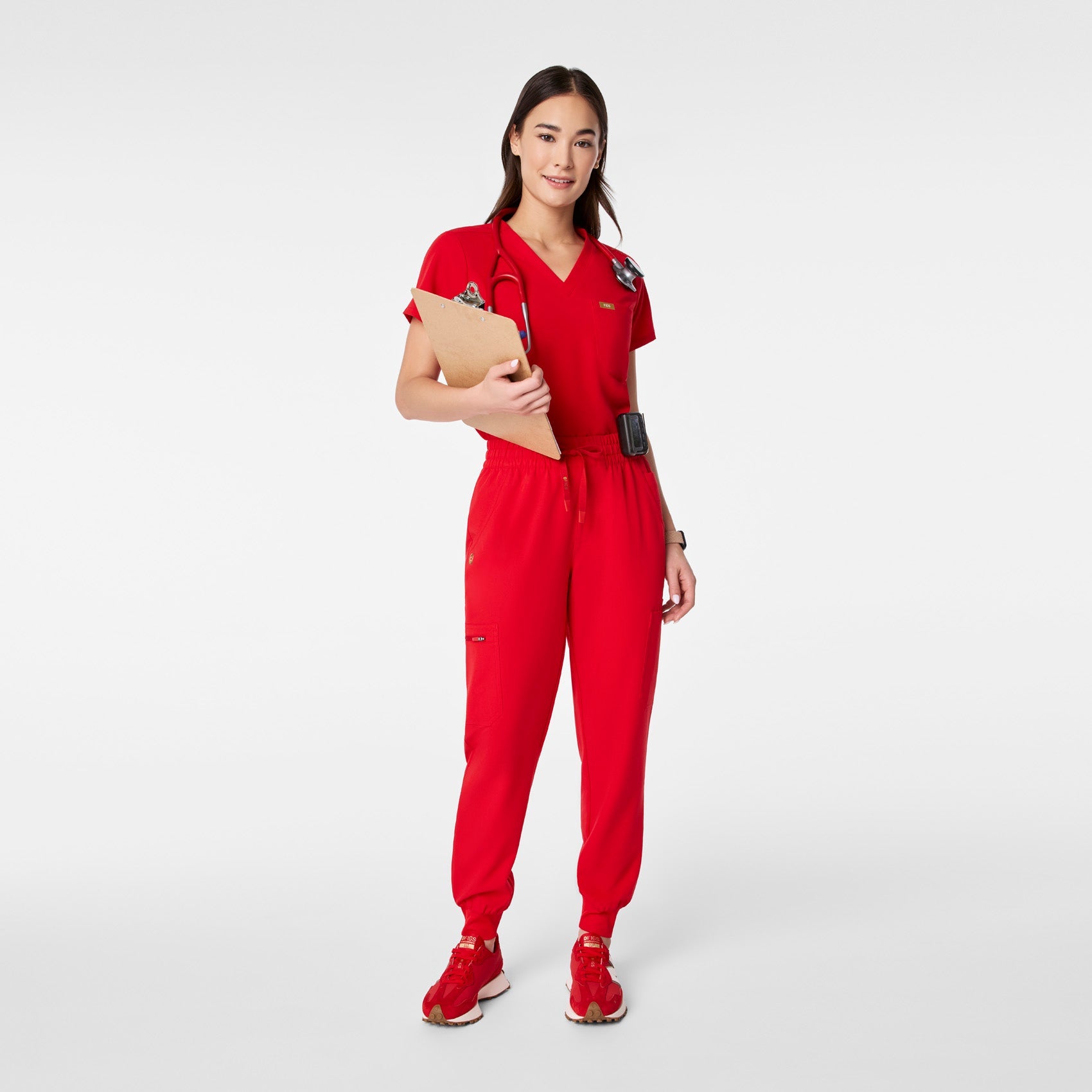 Uman High-Rise Jogger Scrub Pant - Pop Red
