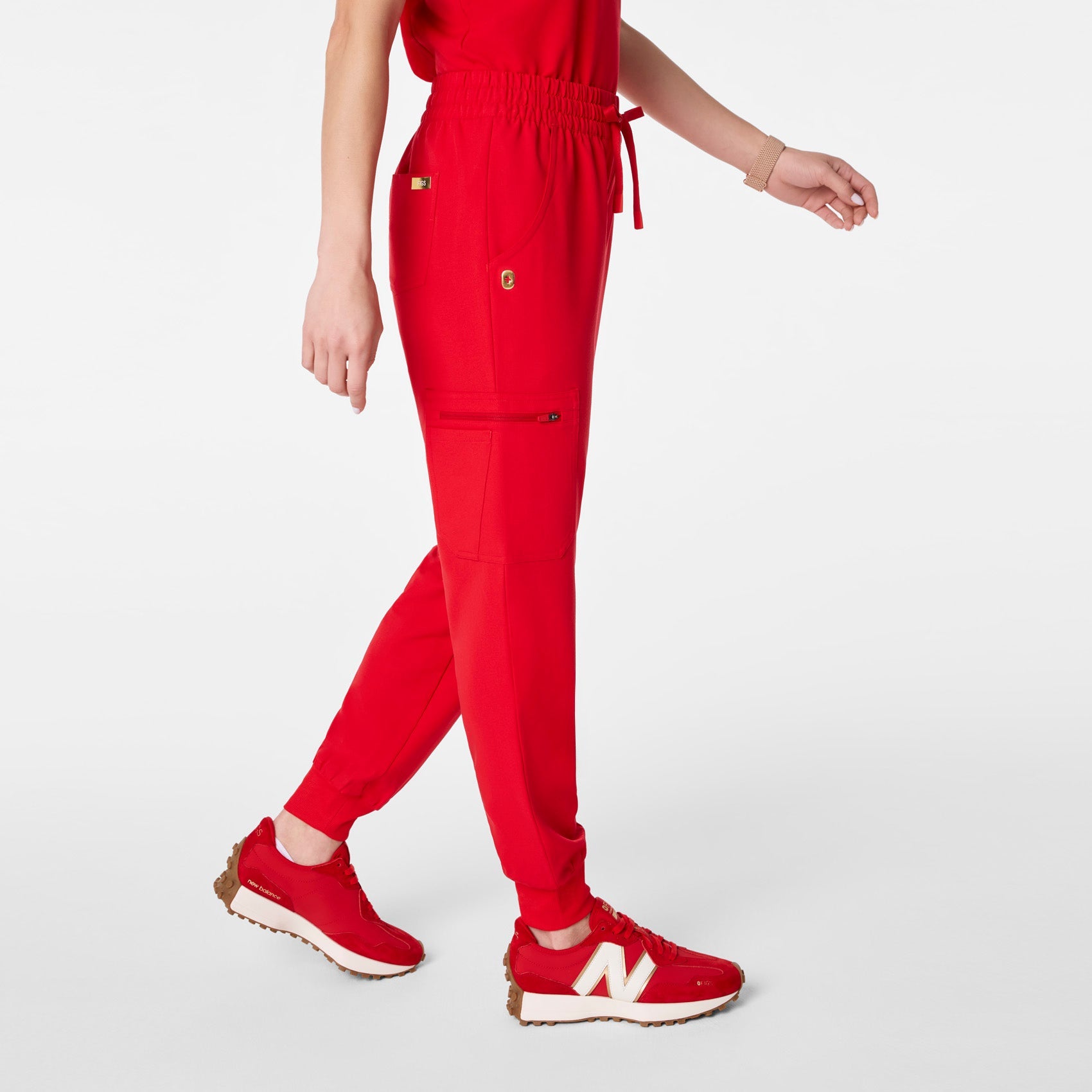 Uman High-Rise Jogger Scrub Pant - Pop Red