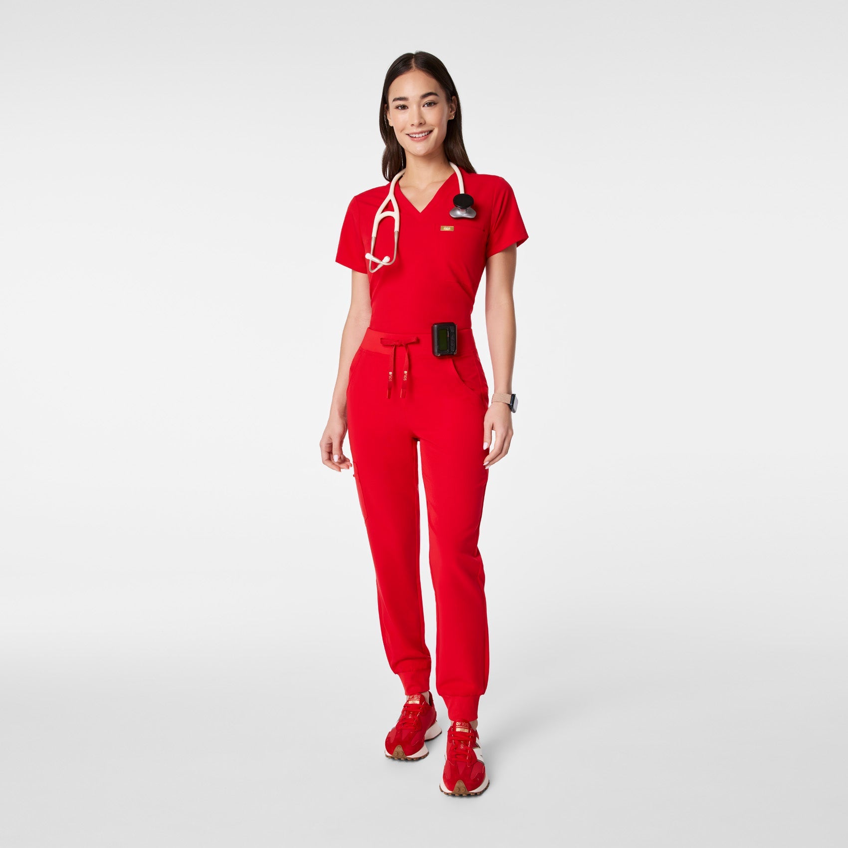 Zamora High-Rise Jogger Scrub Pant™ - Pop Red