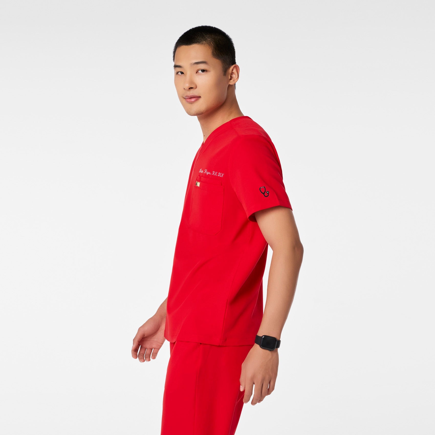 Leon Scrub Top™ - Pop Red