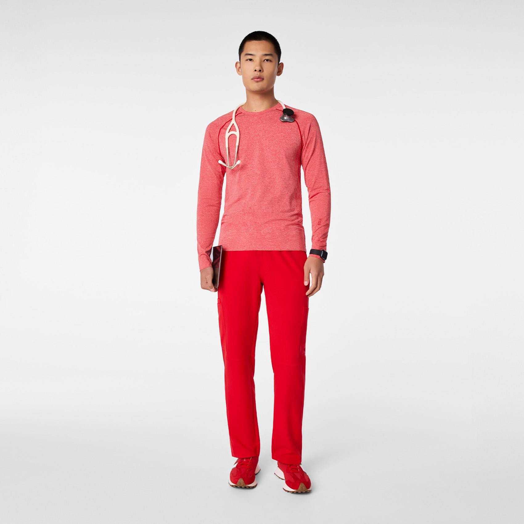 Makato Seamless Long-Sleeve Underscrub - Pop Red