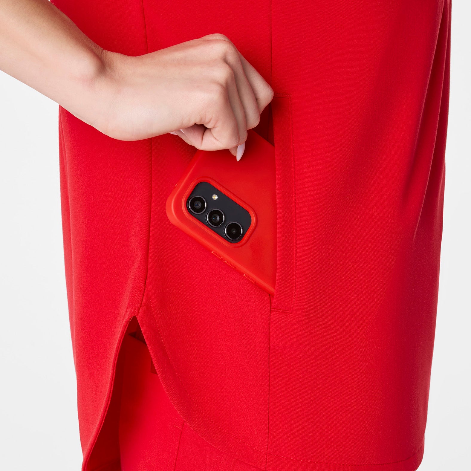 Montex Relaxed Scrub Top - Pop Red