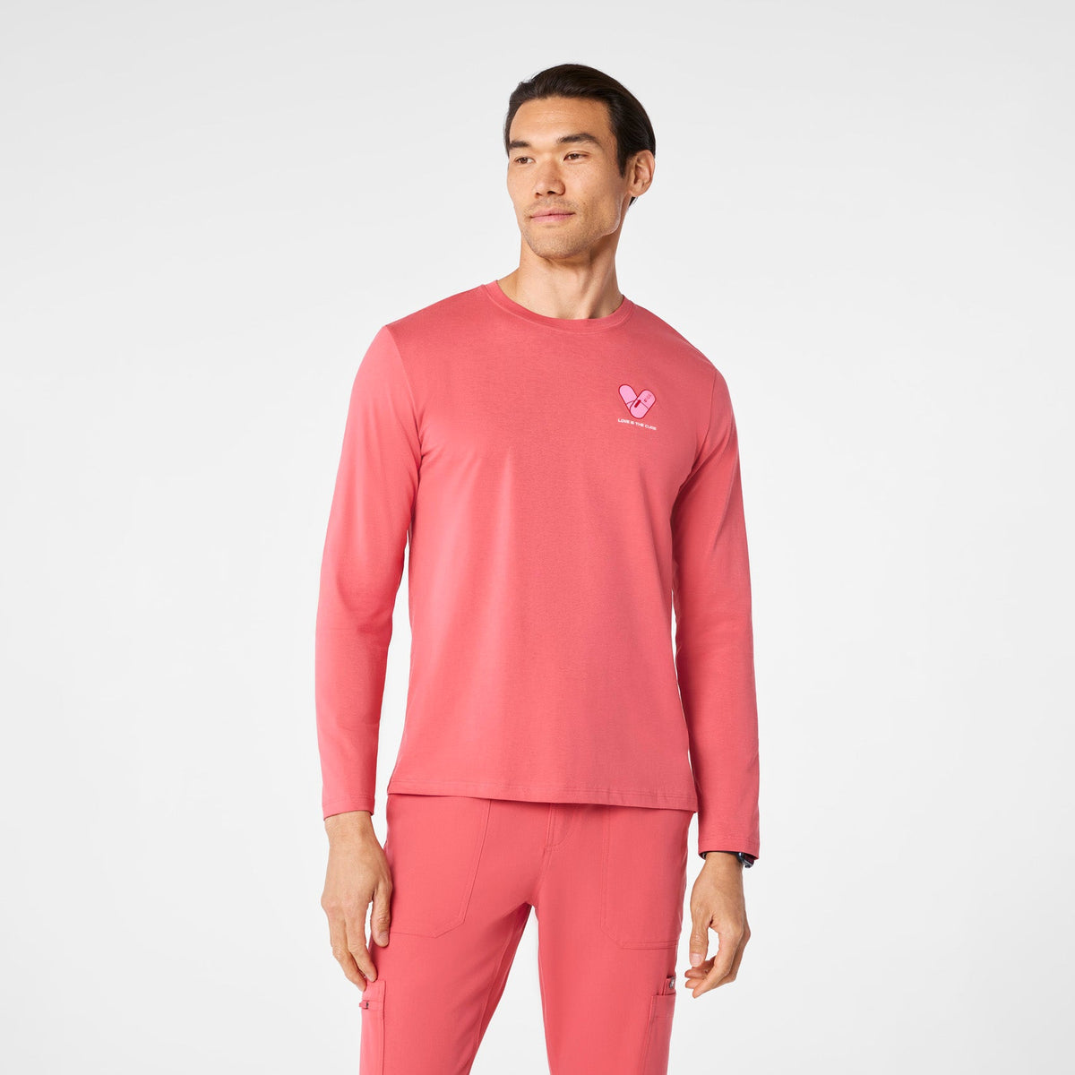 Love Is the Cure Long-Sleeve Underscrub - Pulmonary Pink