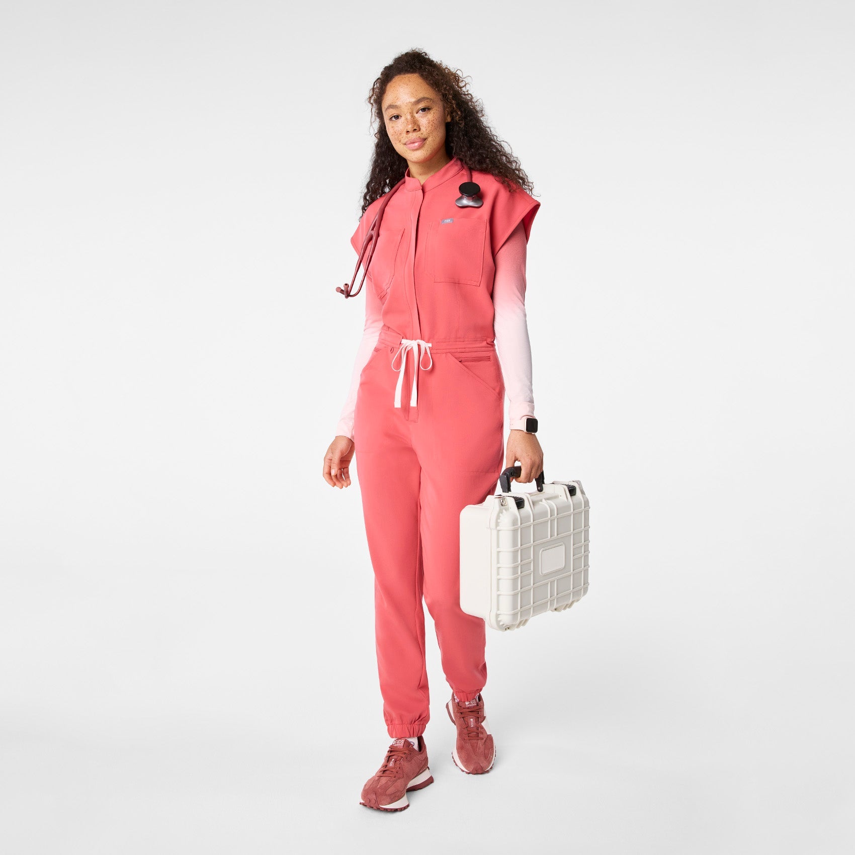 Rafaela Jogger ScrubJumpsuit™ - Pulmonary Pink