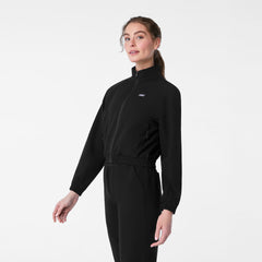 Sydney Cropped Scrub Jacket - Black