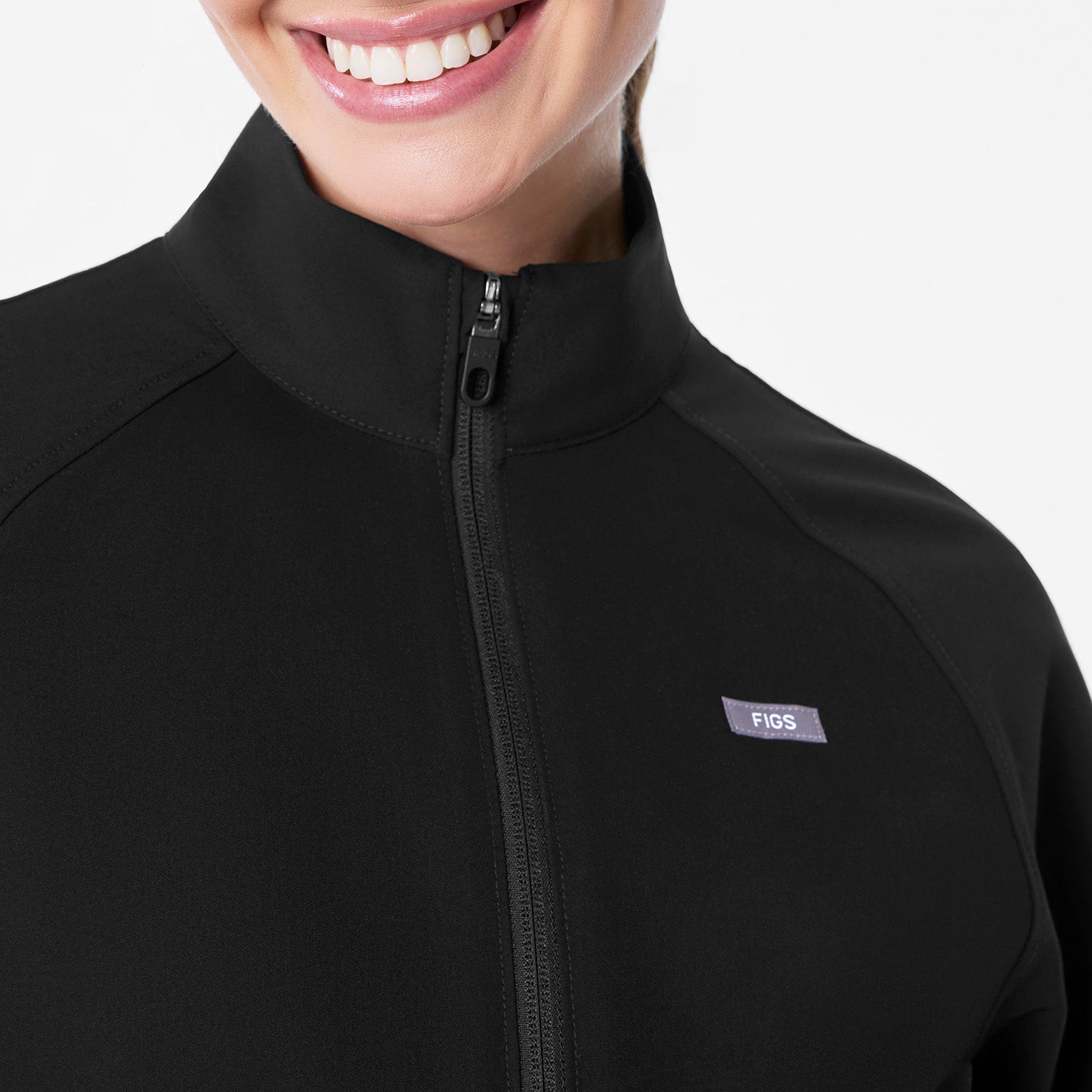 Sydney Cropped Scrub Jacket - Black