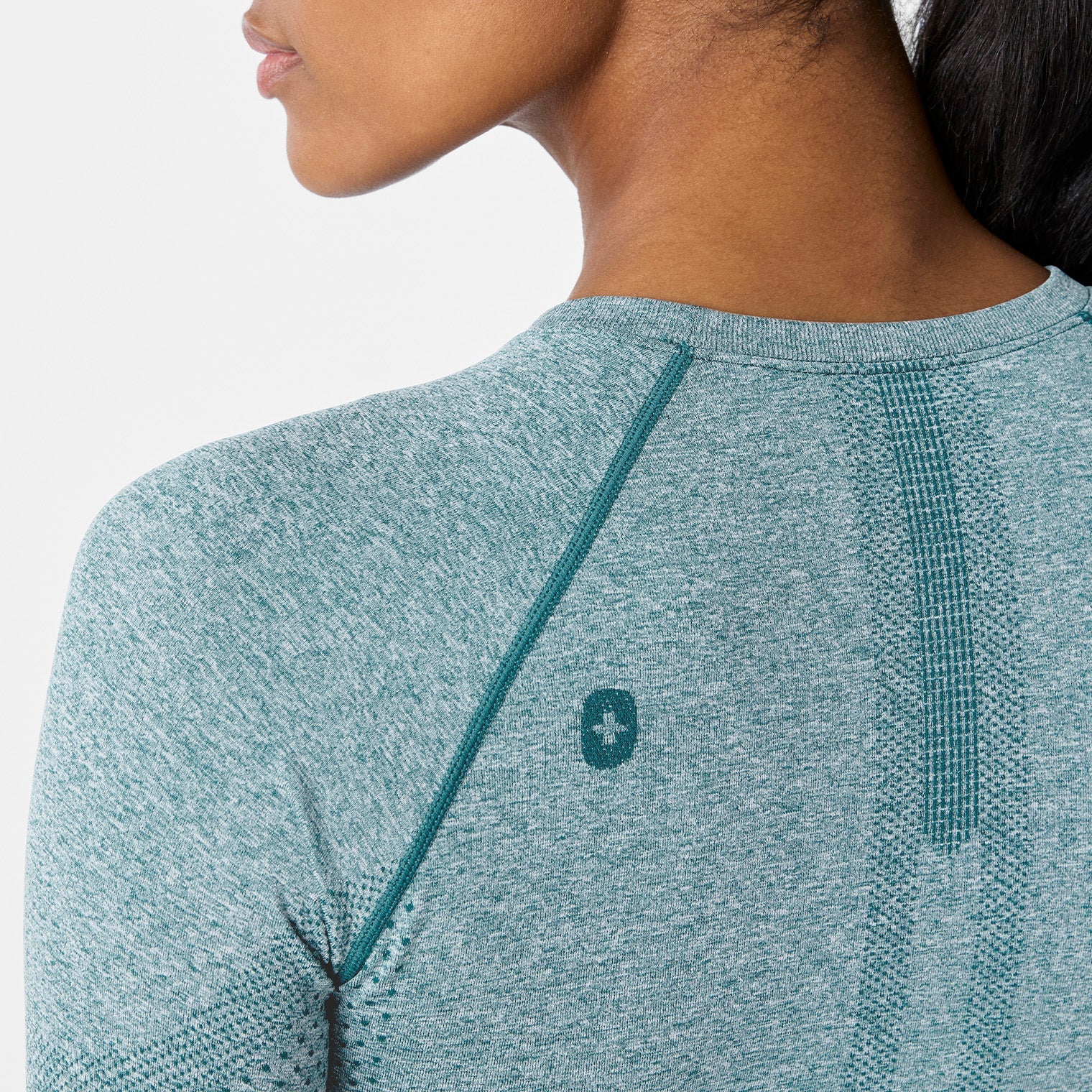 Salta Seamless Long-Sleeve Underscrub - Caribbean Blue