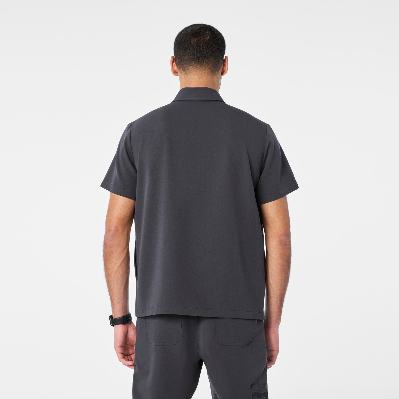 Eugene Polo Scrub Top - Charcoal