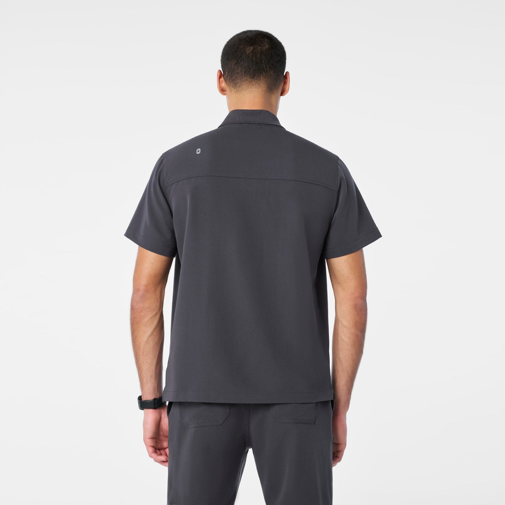 Jasper Polo Scrub Top - Charcoal