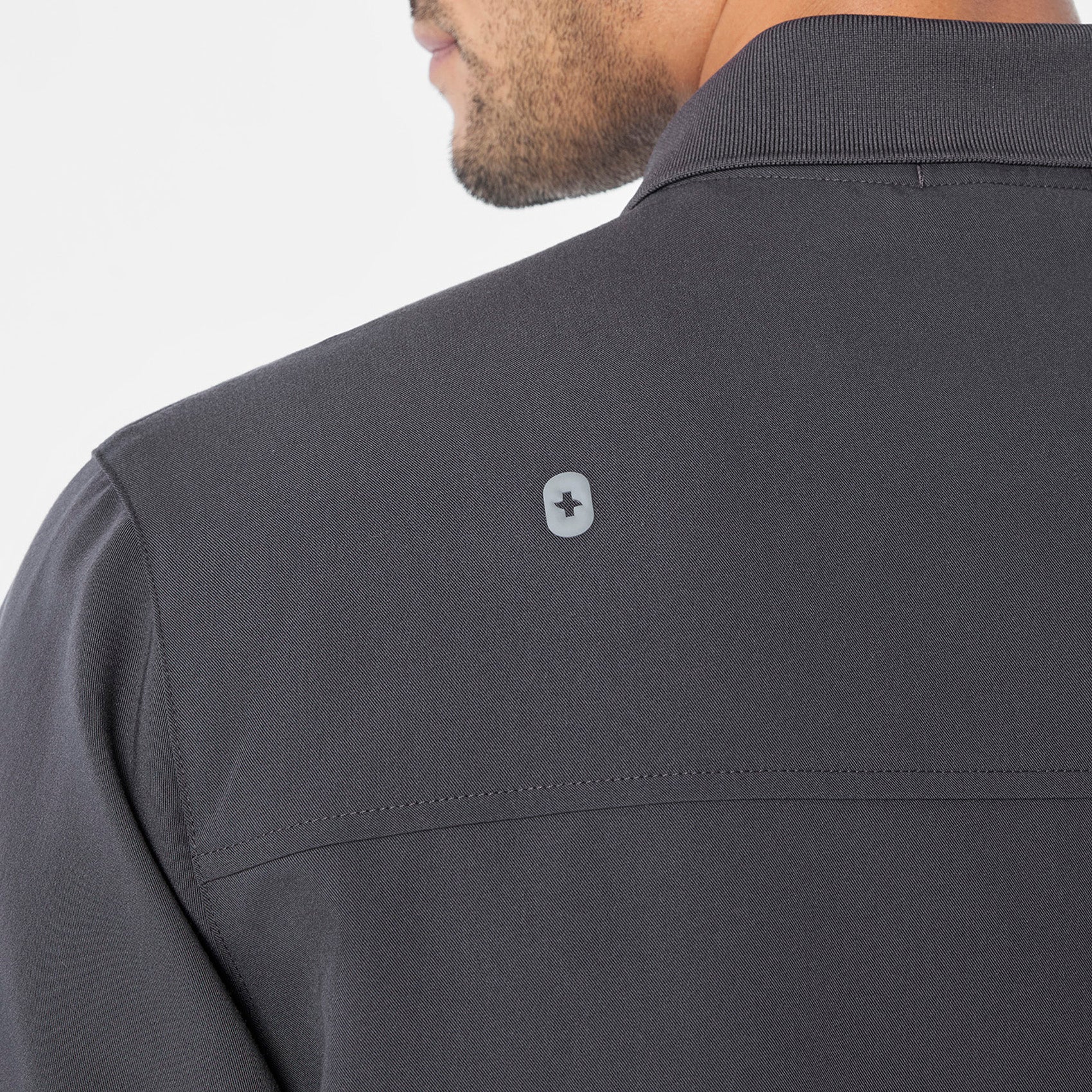 Jasper Polo Scrub Top - Charcoal