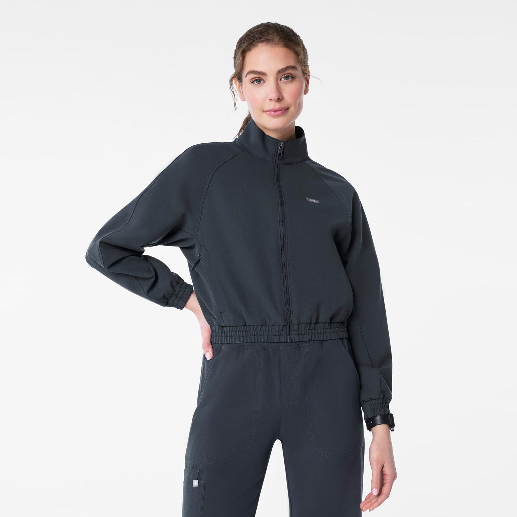 Sydney Cropped Scrub Jacket - Dark Harbor