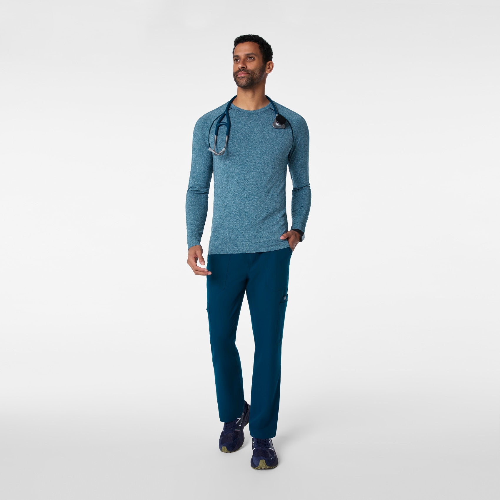 Makato Seamless Long-Sleeve Underscrub - Deep Reef