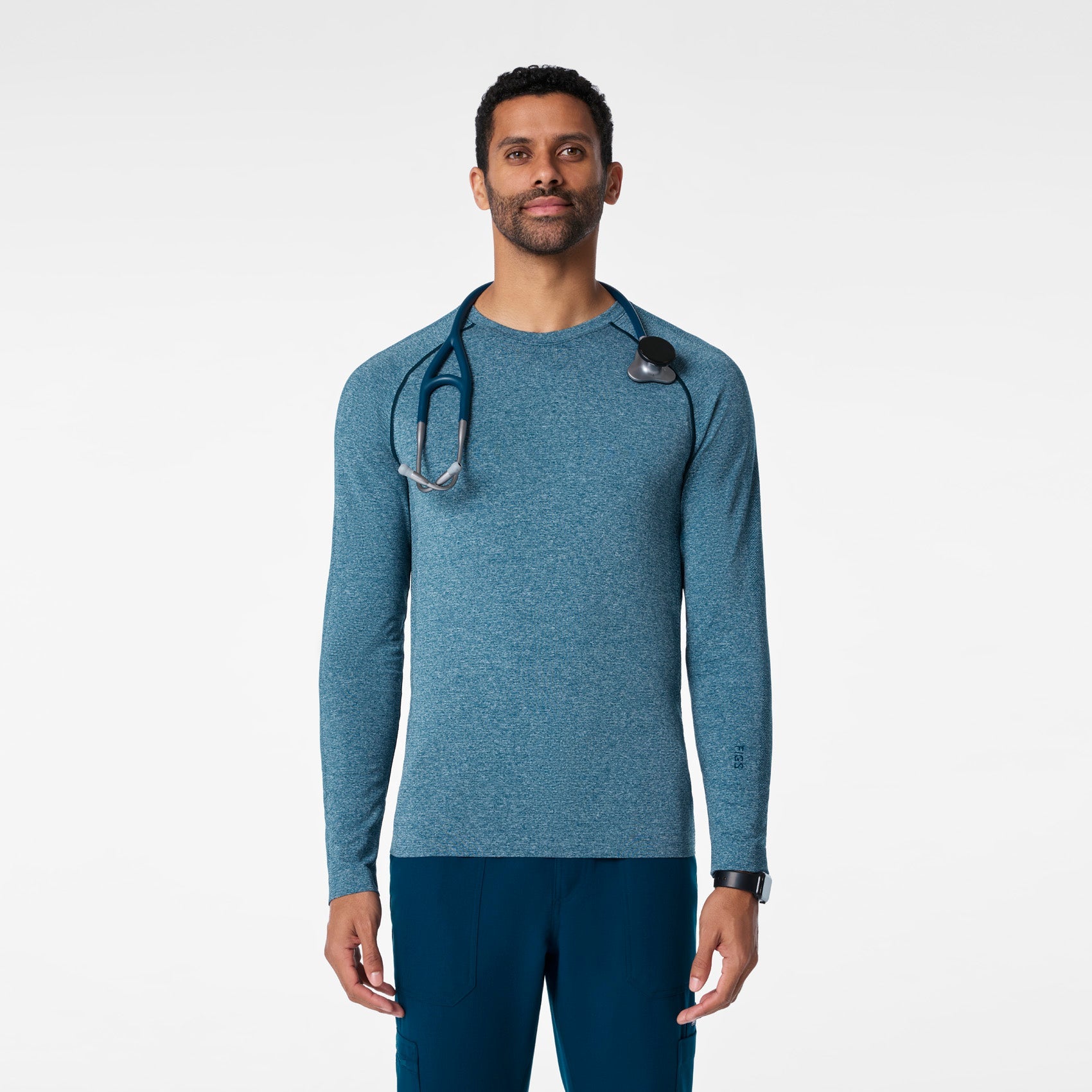 Makato Seamless Long-Sleeve Underscrub - Deep Reef