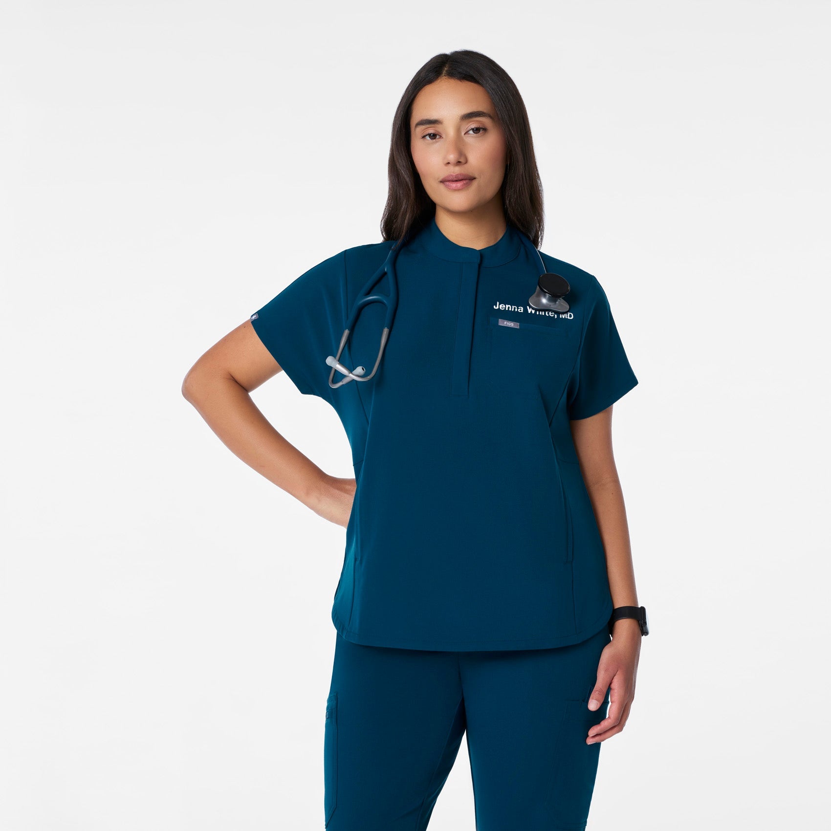 Montex Relaxed Scrub Top - Deep Reef