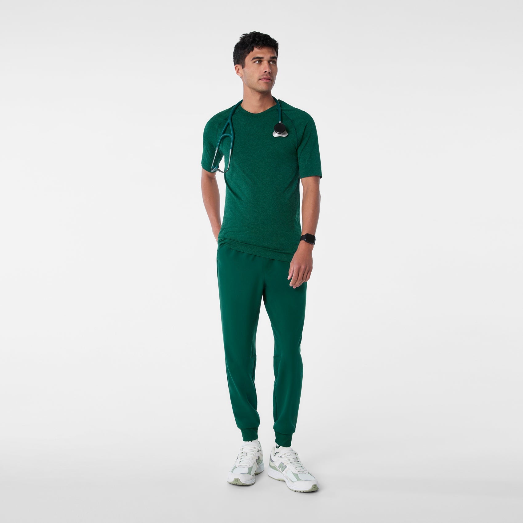 Makato Seamless Short-Sleeve Underscrub - Forest Green