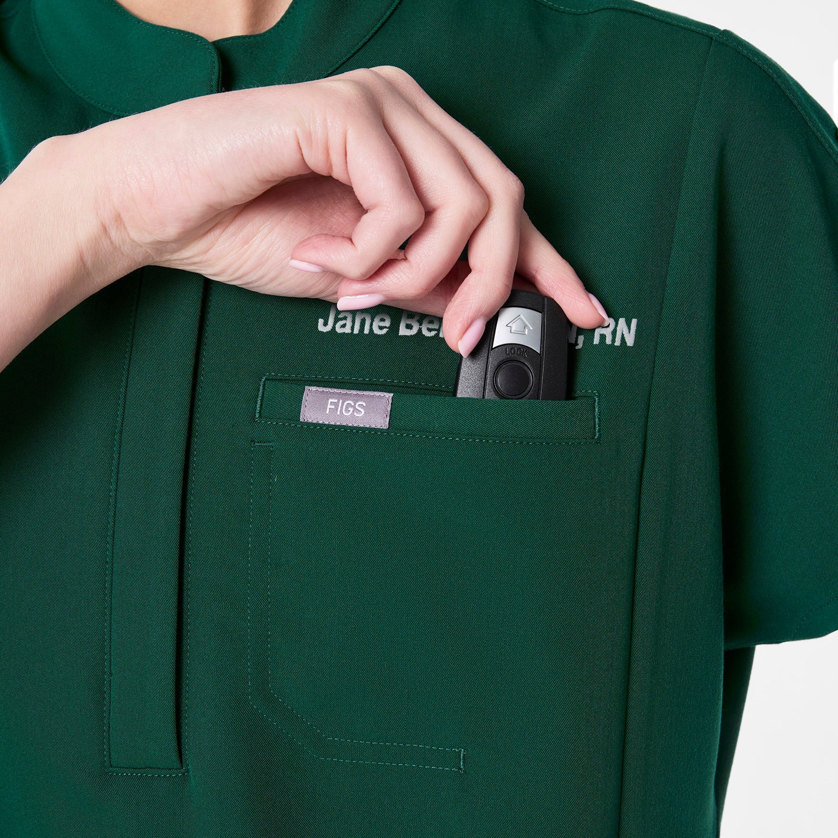 Montex Relaxed Scrub Top - Forest Green