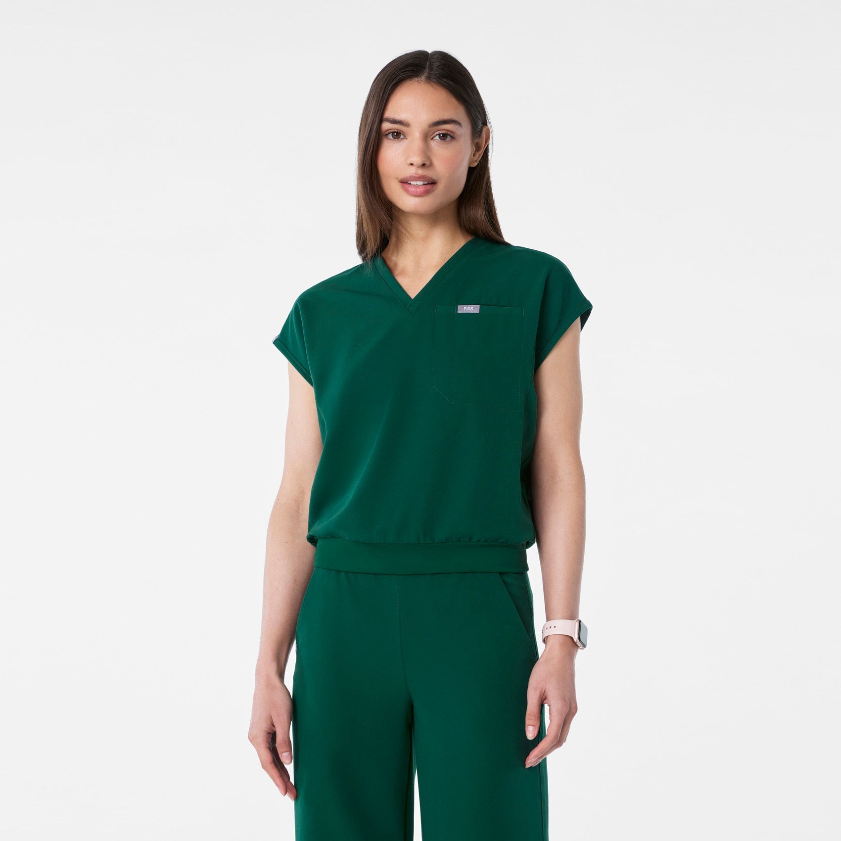 Raleigh Relaxed Scrub Top - Forest Green
