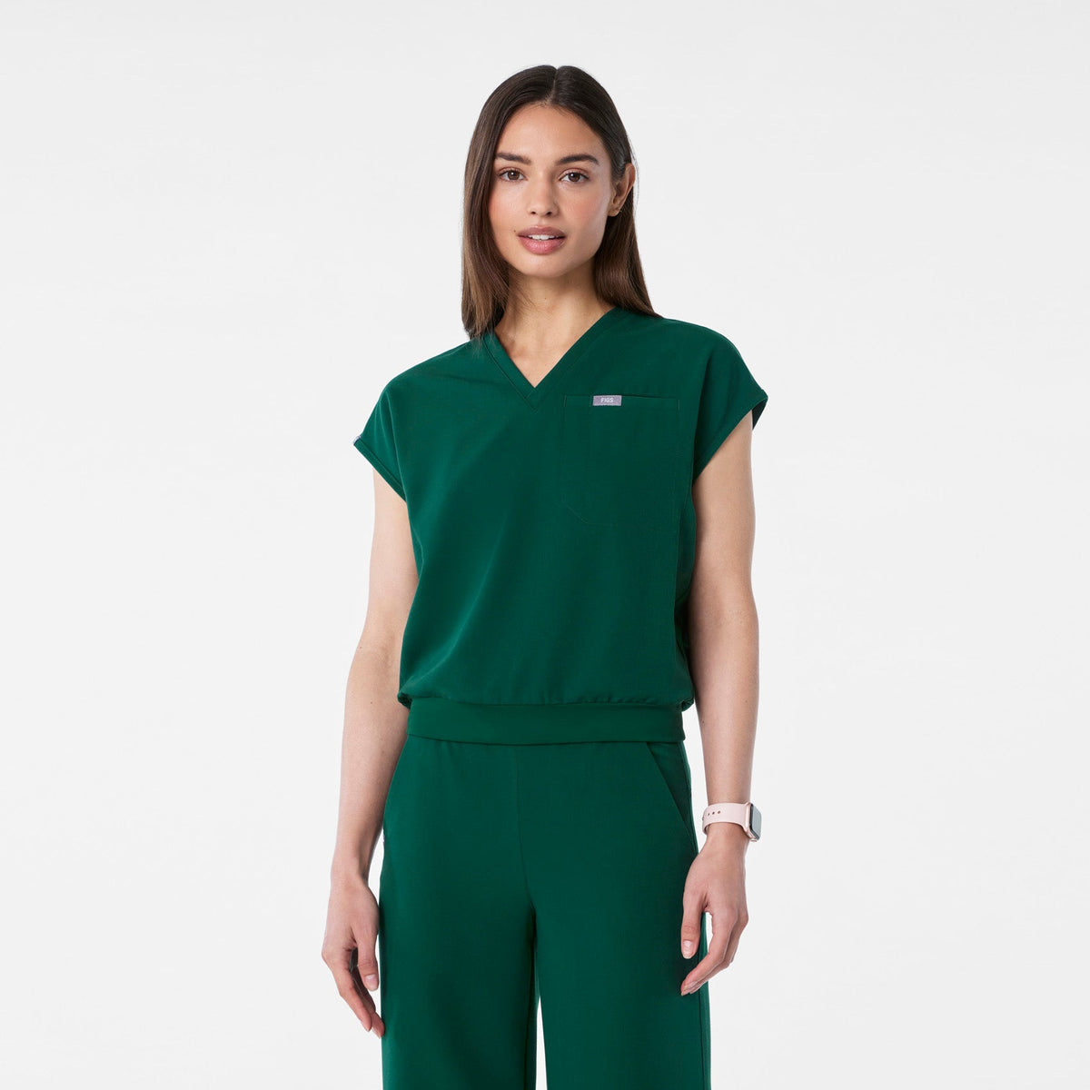 Raleigh Relaxed Scrub Top - Forest Green