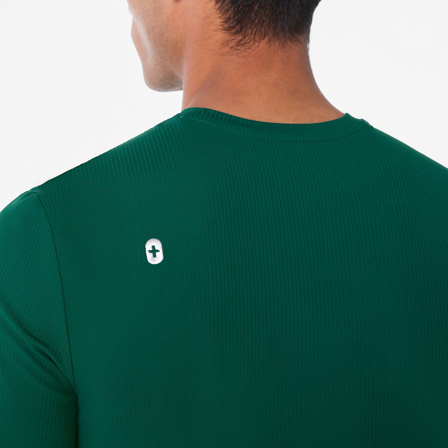 Thomas Ribbed Long-Sleeve Underscrub - Forest Green