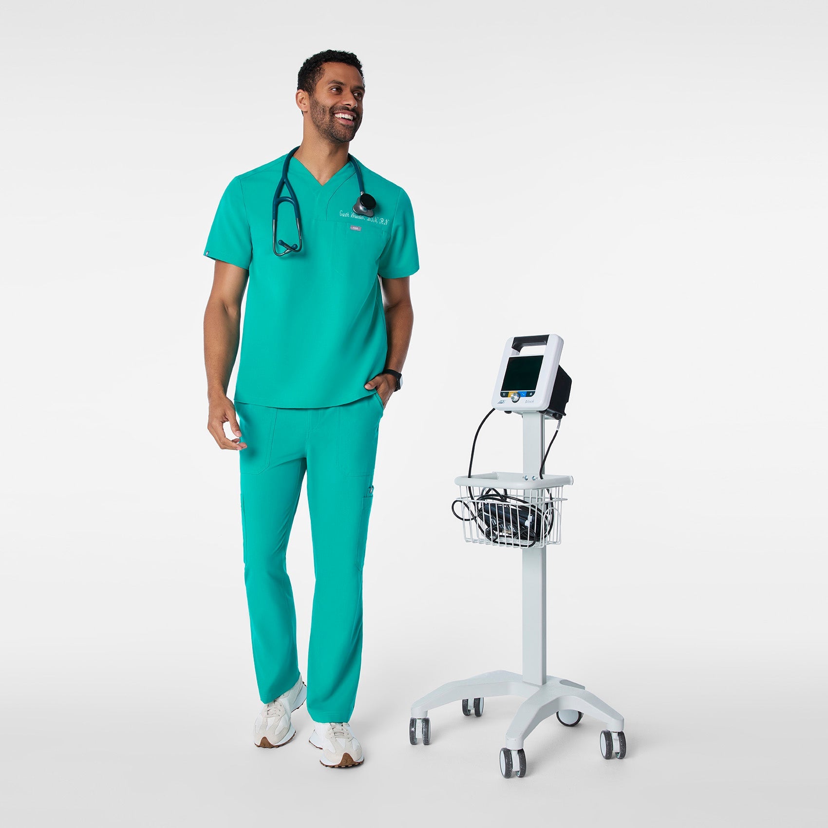 Surrey V-Neck Scrub Top - Lagoon