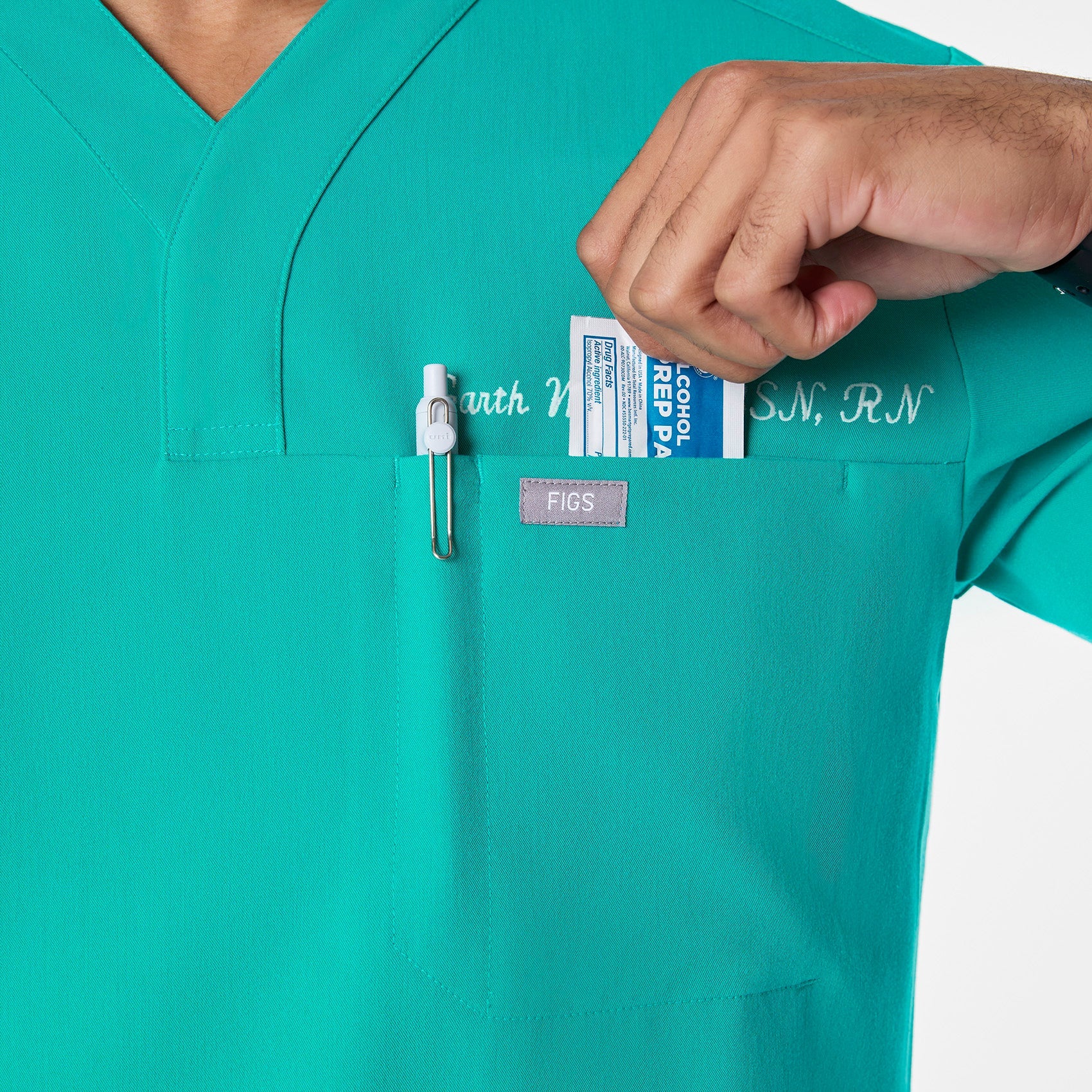 Surrey V-Neck Scrub Top - Lagoon