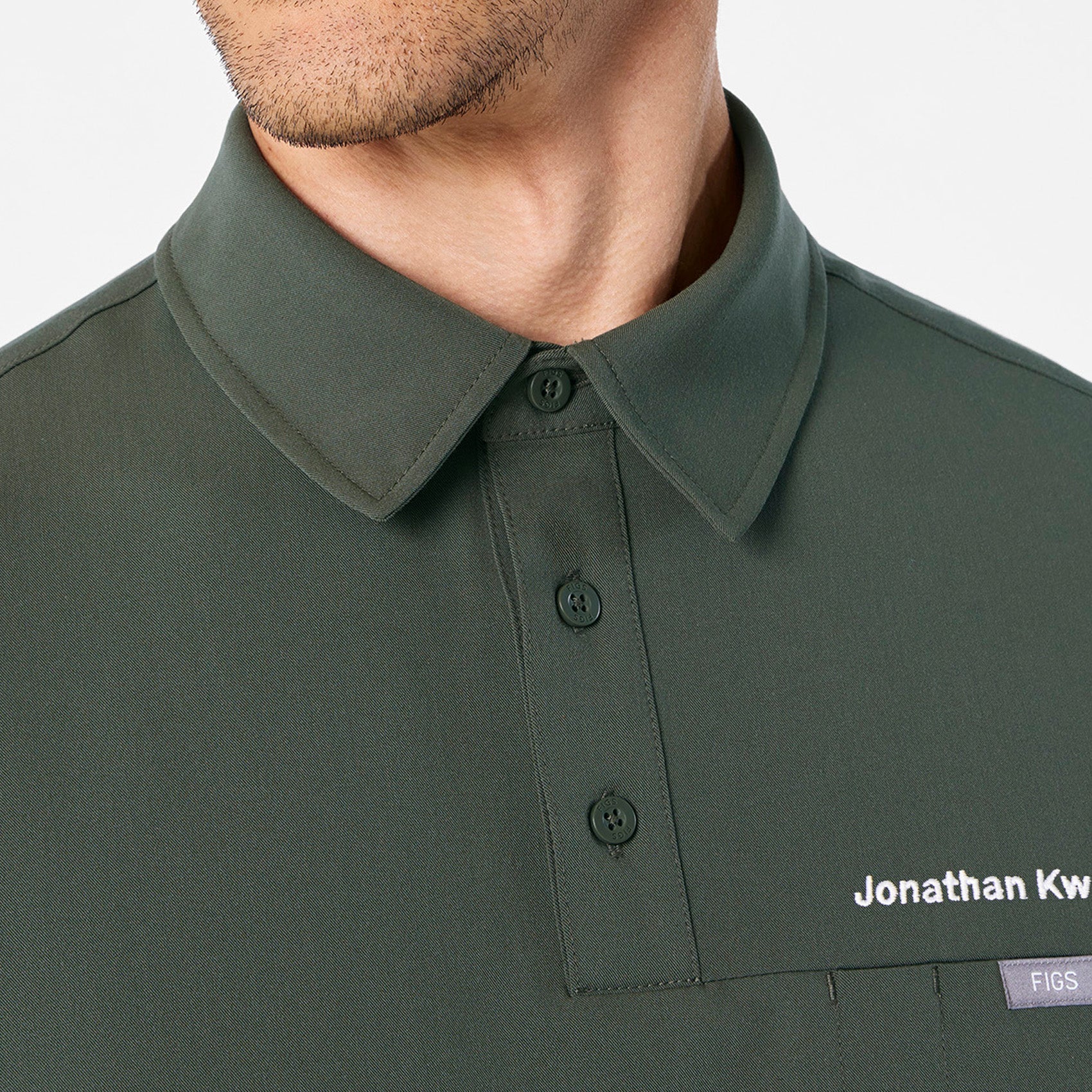 Eugene Polo Scrub Top - Moss