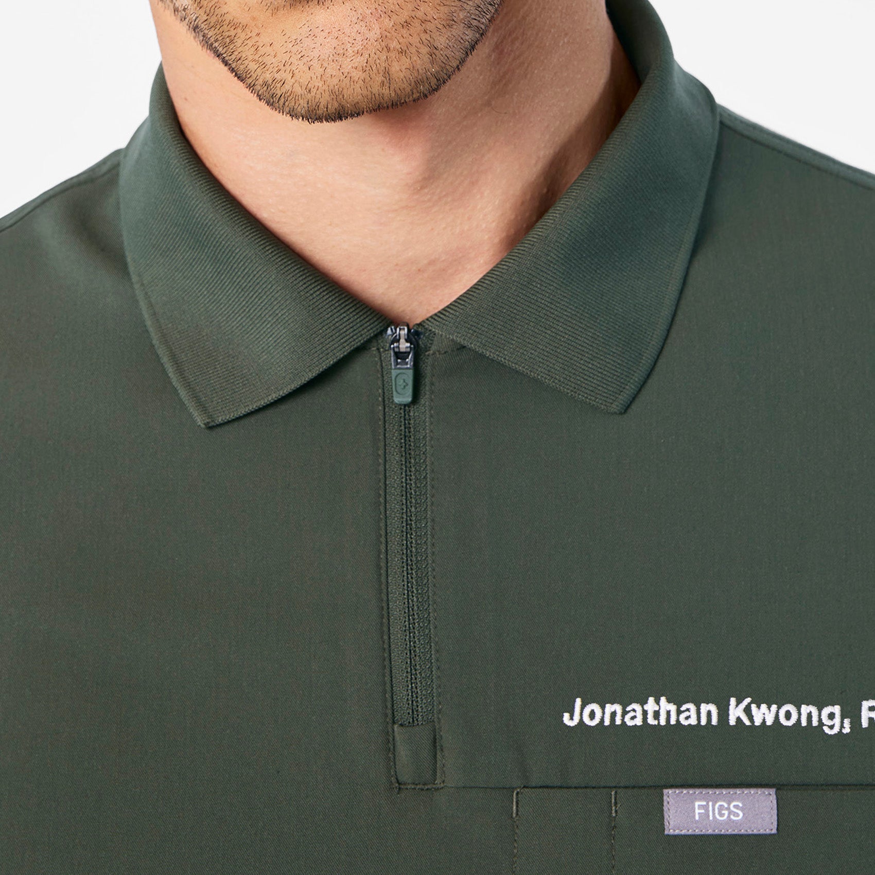 Jasper Polo Scrub Top - Moss