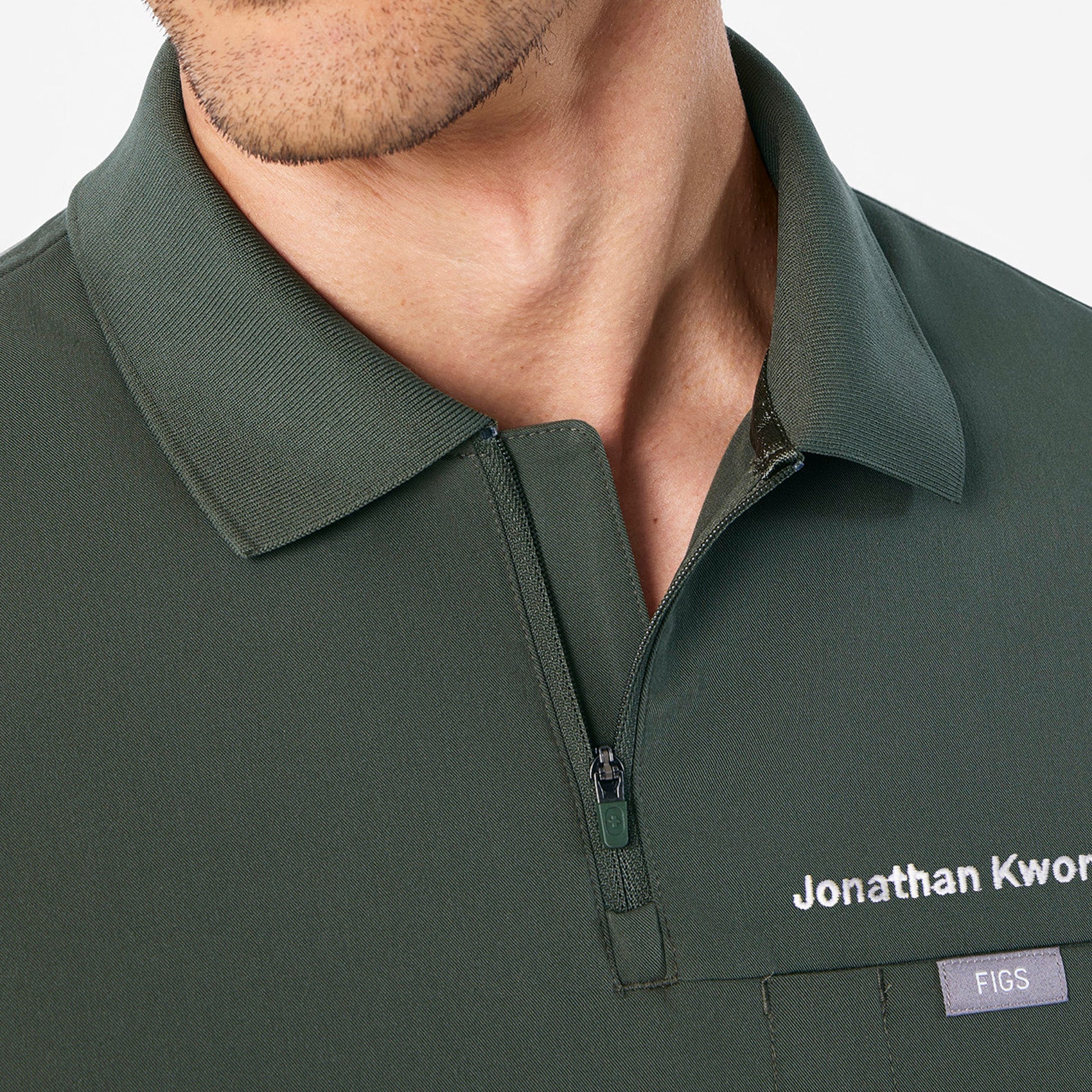 Jasper Polo Scrub Top - Moss